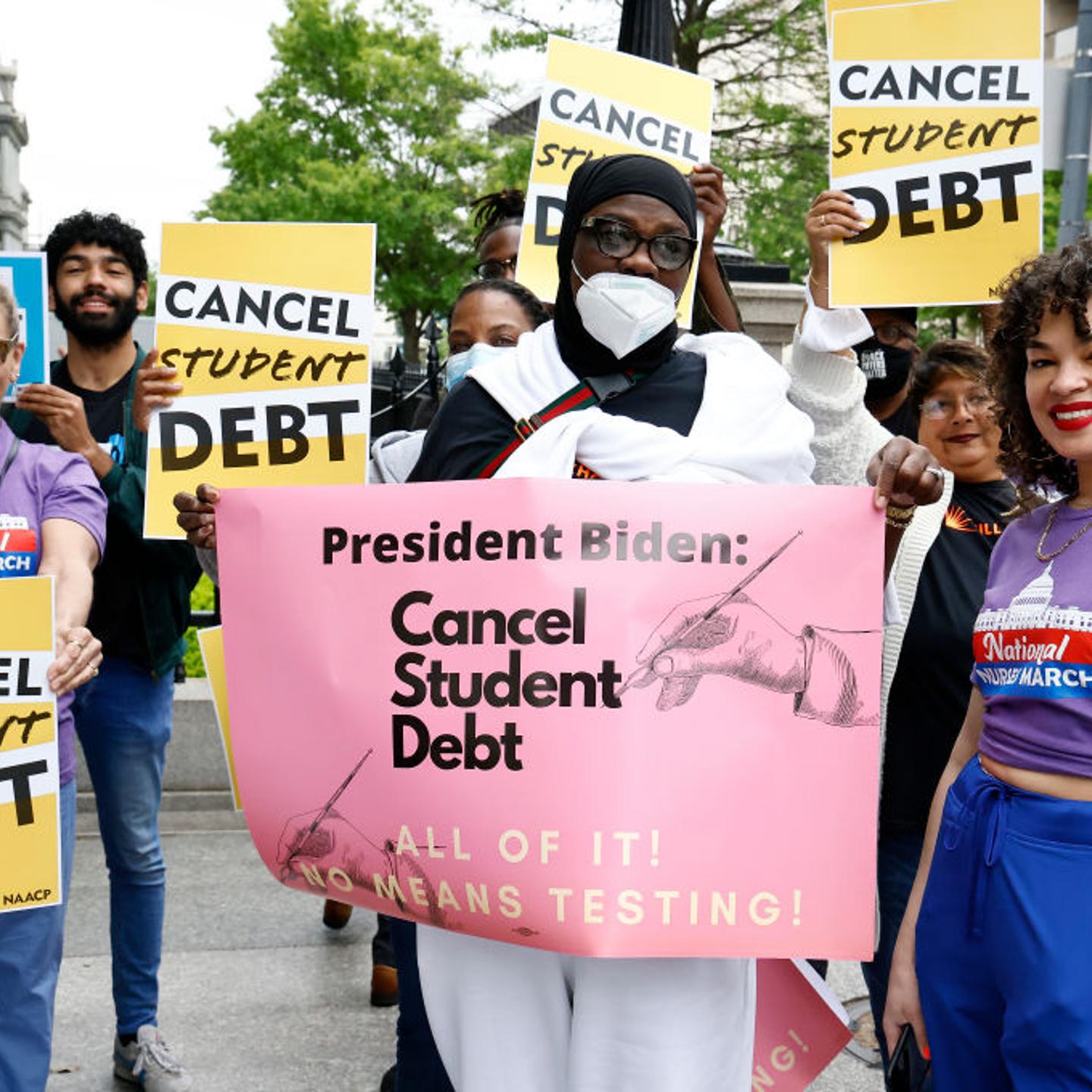 Student Loan Borrowers Gather To Tell President Biden To Cancel Student Debt