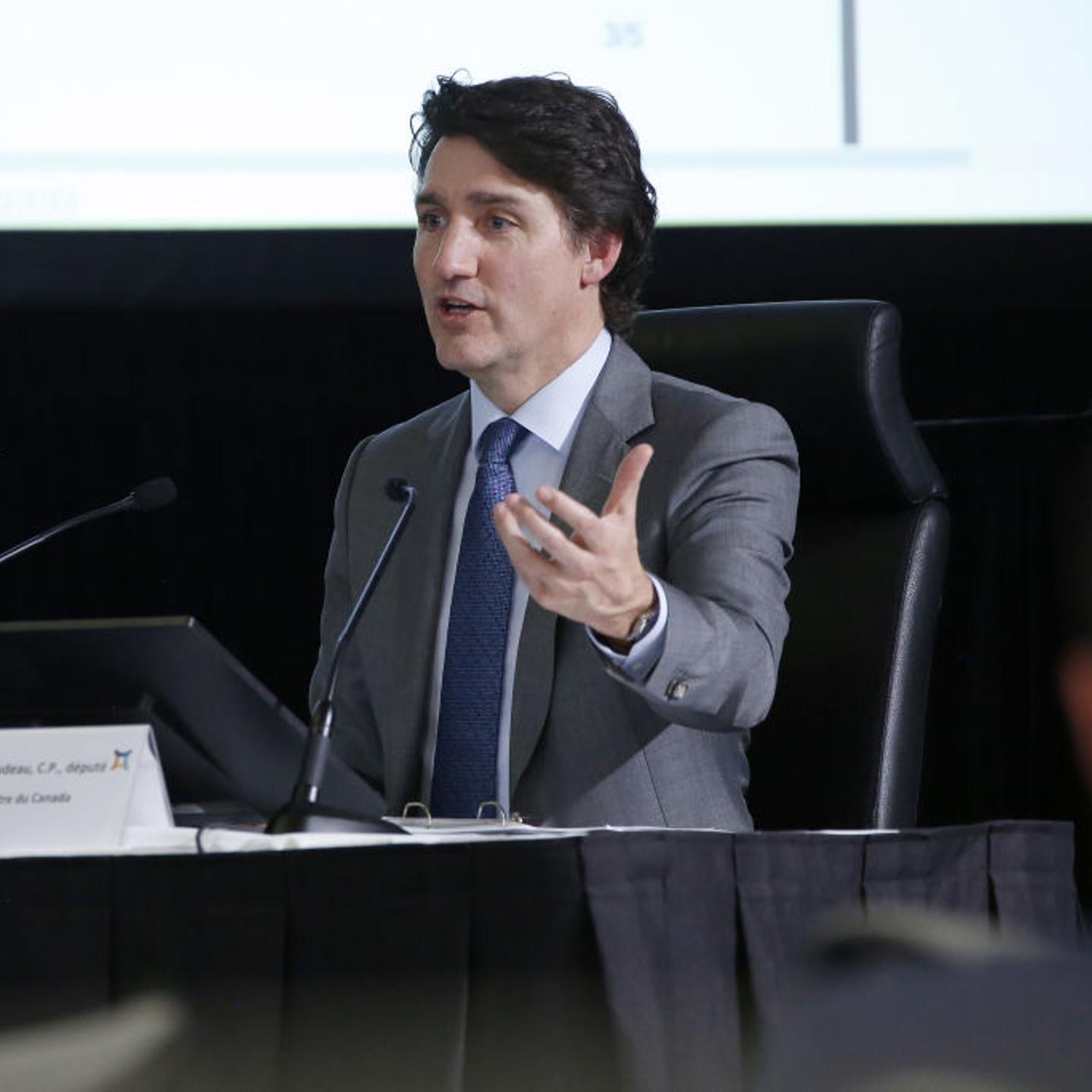 Justin Trudeau, Canada's prime minister, testifies before a foreign interference inquiry in Ottawa, Ontario, Canada, on Wednesday, April 10, 2024.