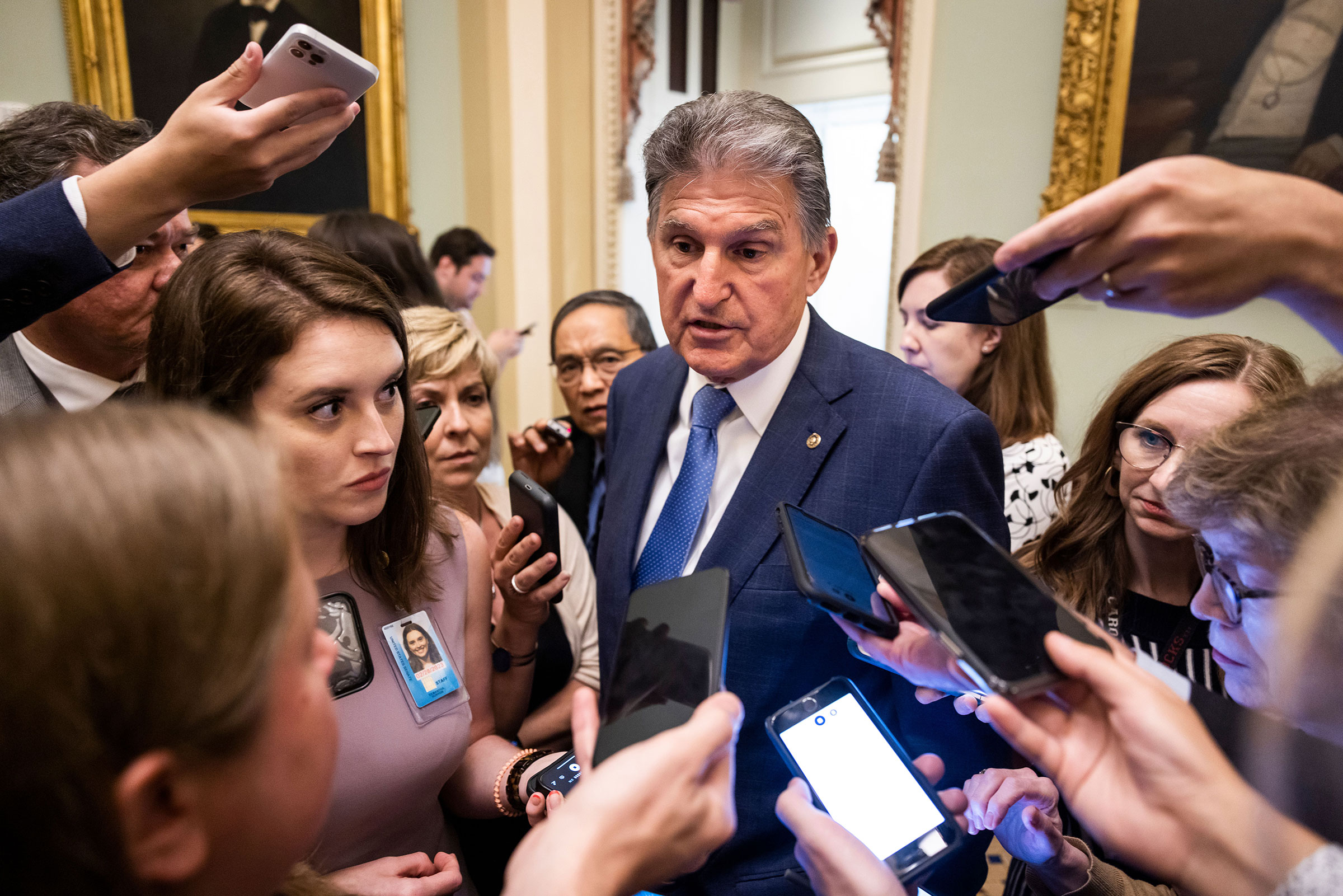 Manchin speaks on Biden attending Senate luncheon on infrastructure in Capitol, Washington, USA - 14 Jul 2021