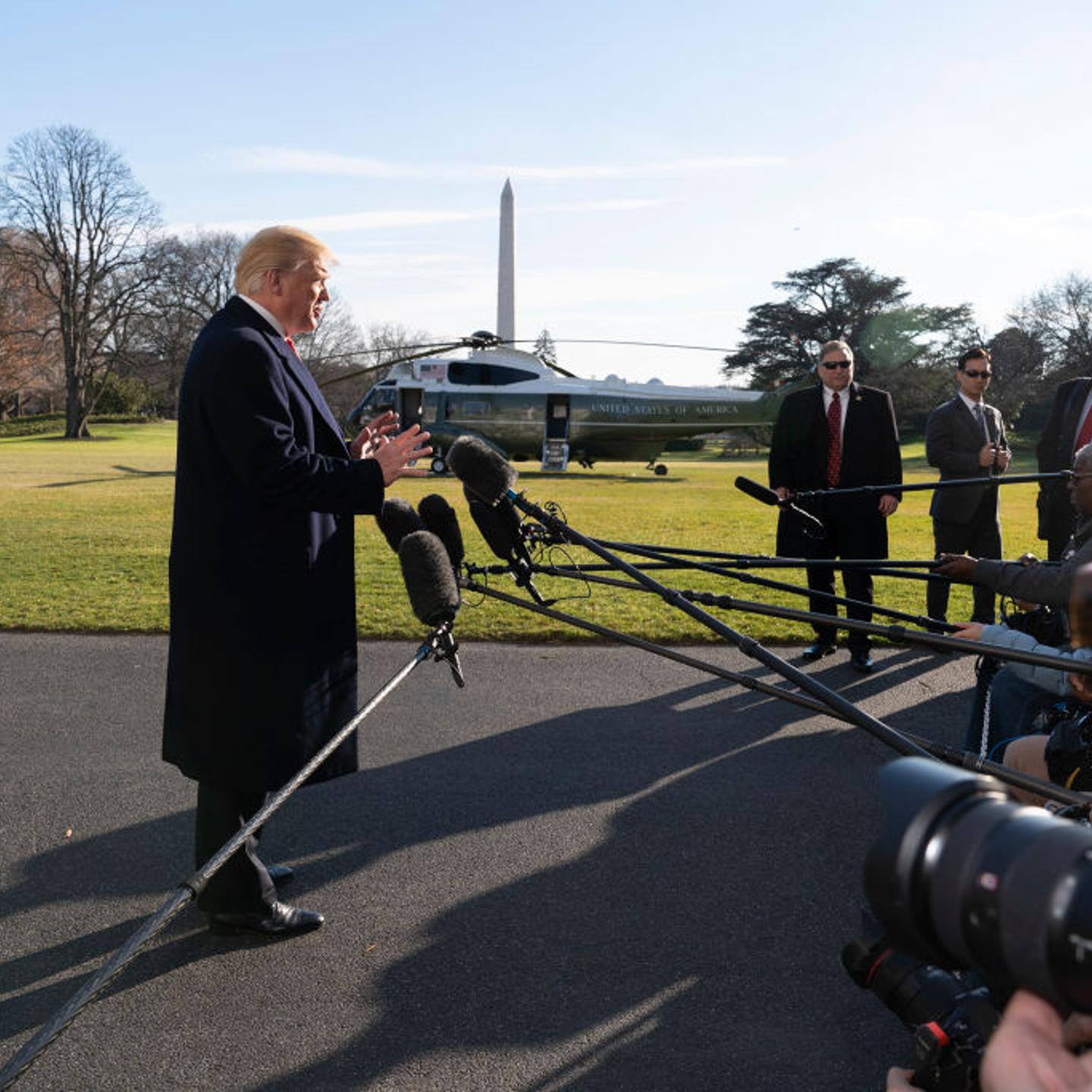 President Trump Returns To The White House After Day Trip To Camp David