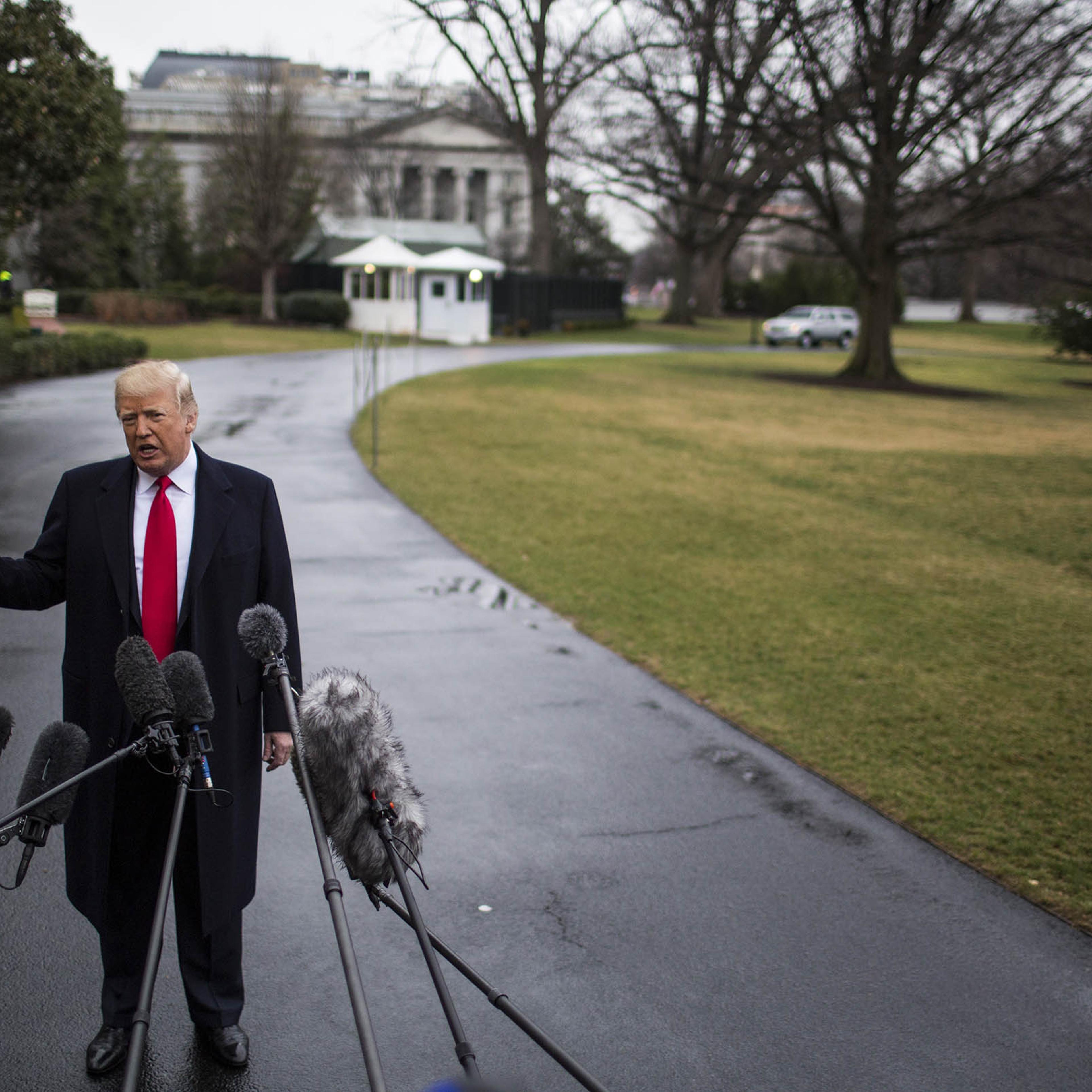 President Trump Departs The White House To Speak At The Conservative Political Action Conference (CPAC)
