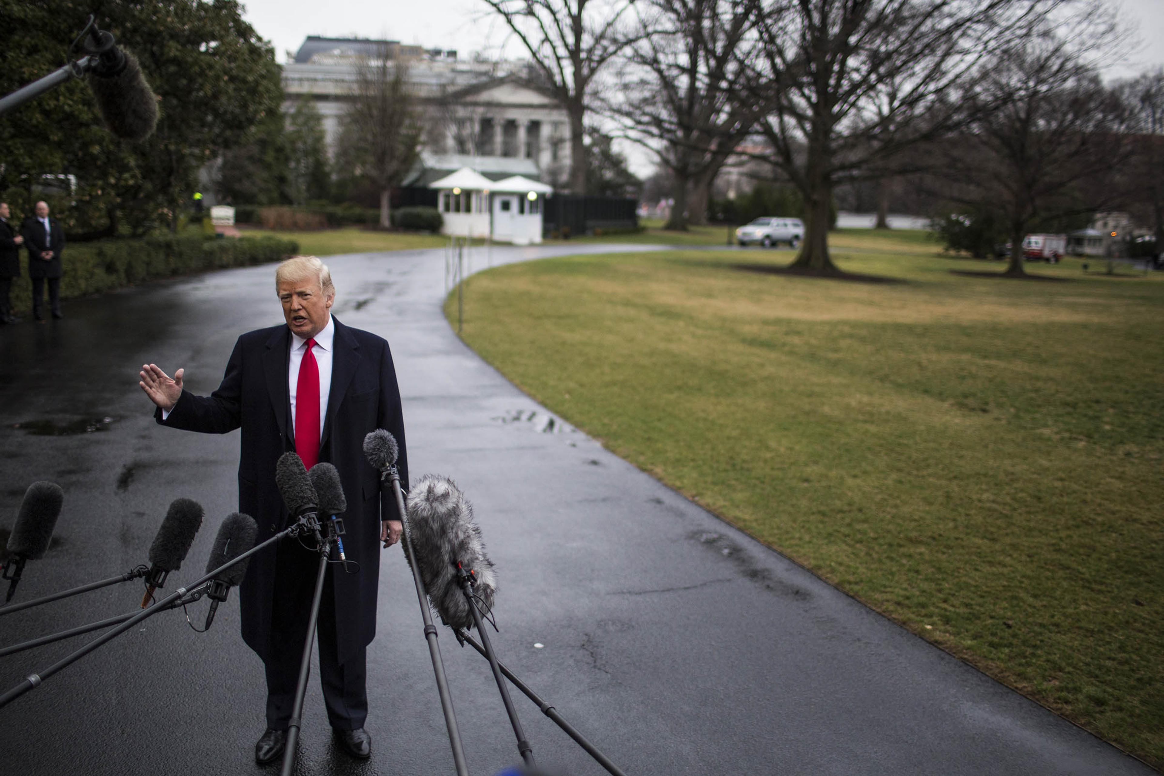 President Trump Departs The White House To Speak At The Conservative Political Action Conference (CPAC)