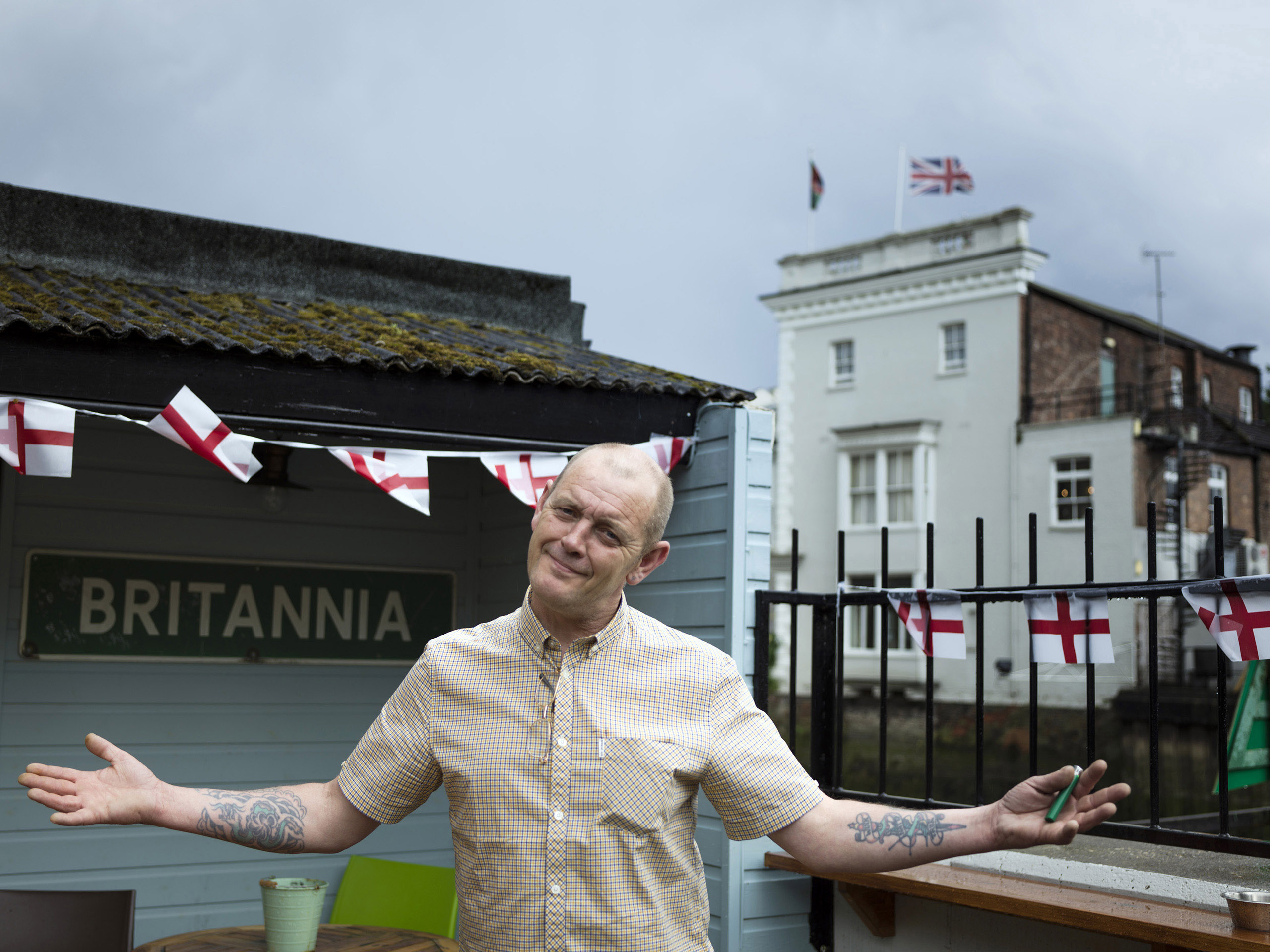 "We are tired of foreigners, they are not welcome here anymore, " says Wink Watson, age 52, of why he voted to Leave. "We are not racist just enough is enough." Boston, Licolnshire, June 25, 2016.