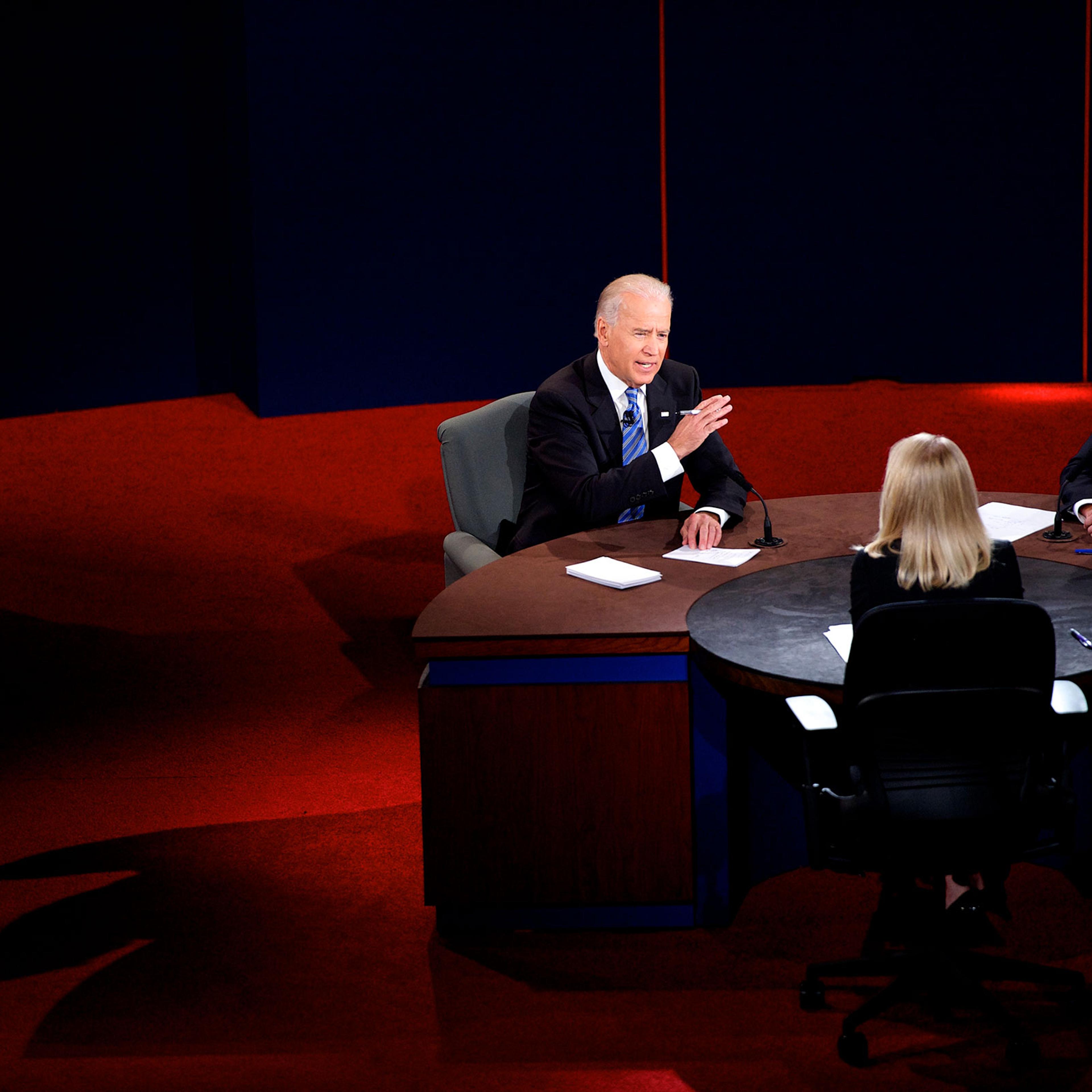 Then Vice President Joe Biden and Paul Ryan participate in the Vice Presidential Debate at Centre College, with Moderator ABC News Anchor Martha Raddatz