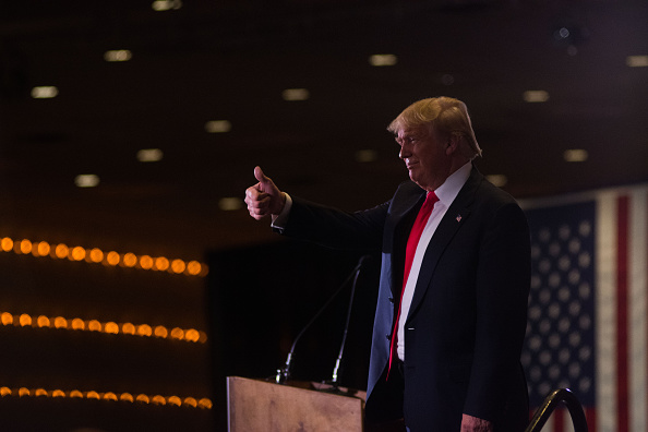Republican presidential candidate Donald Trump speaks at a rally in Sparks, Nev., on Feb. 23, 2016.