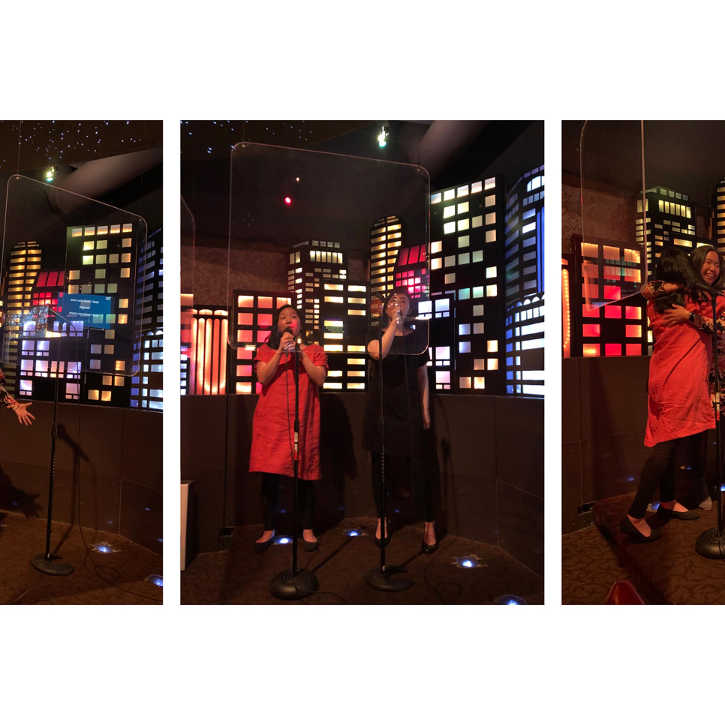 Friends sing karaoke in San Francisco in June