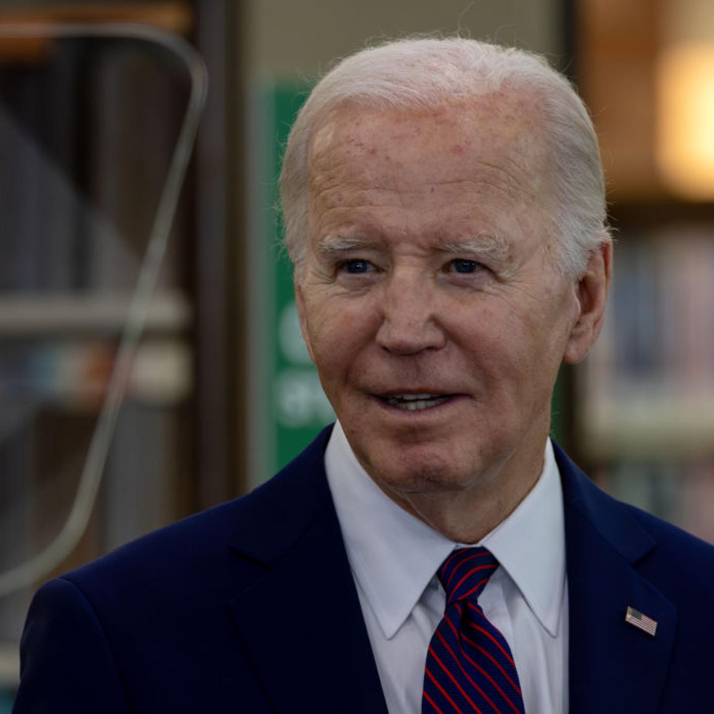 President Joe Biden at meeting with community at Culver City Julian Dixon Library in Culver City, Calif.