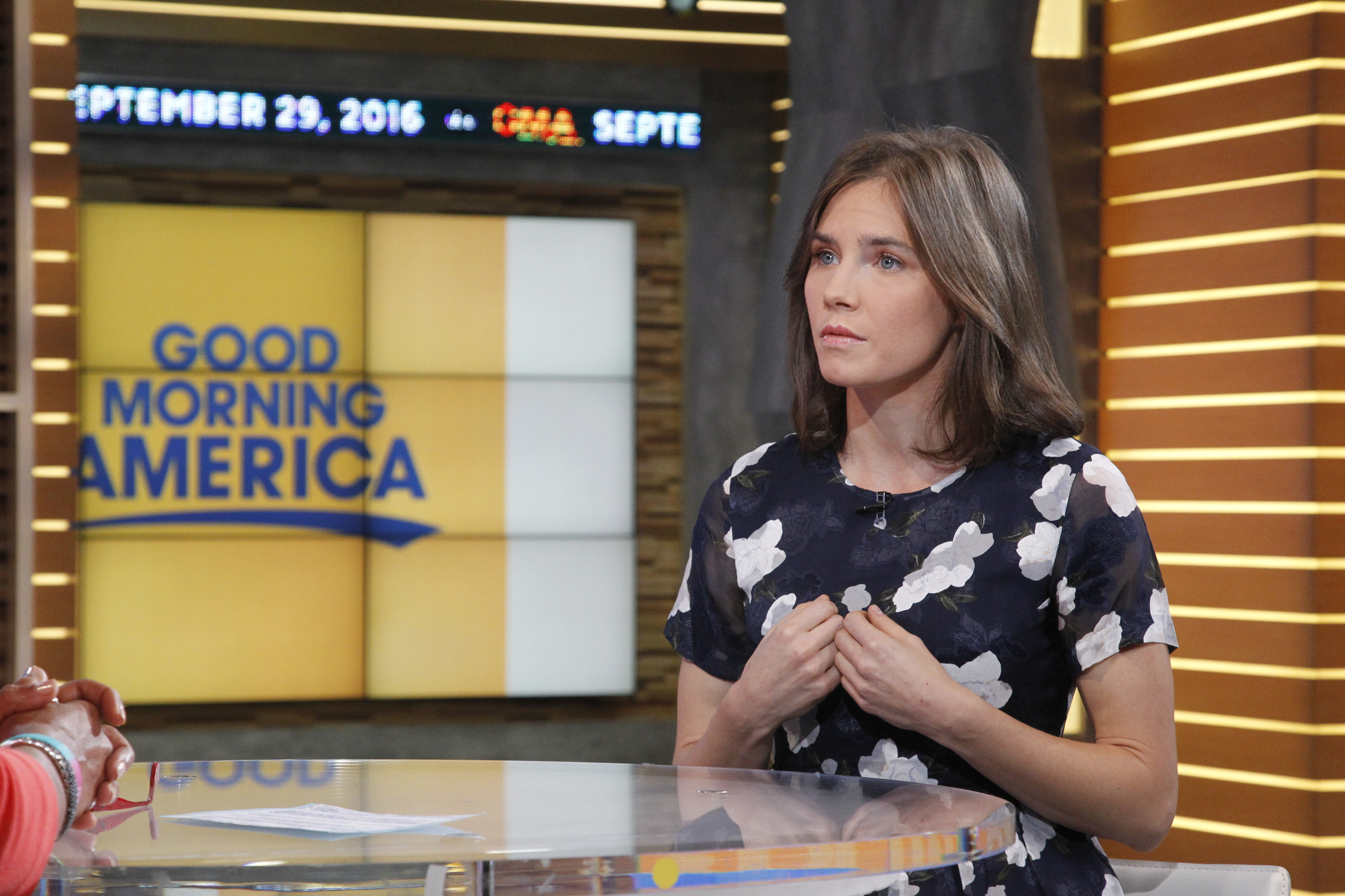 Amanda Knox appearing on "Good Morning America" in 2016.