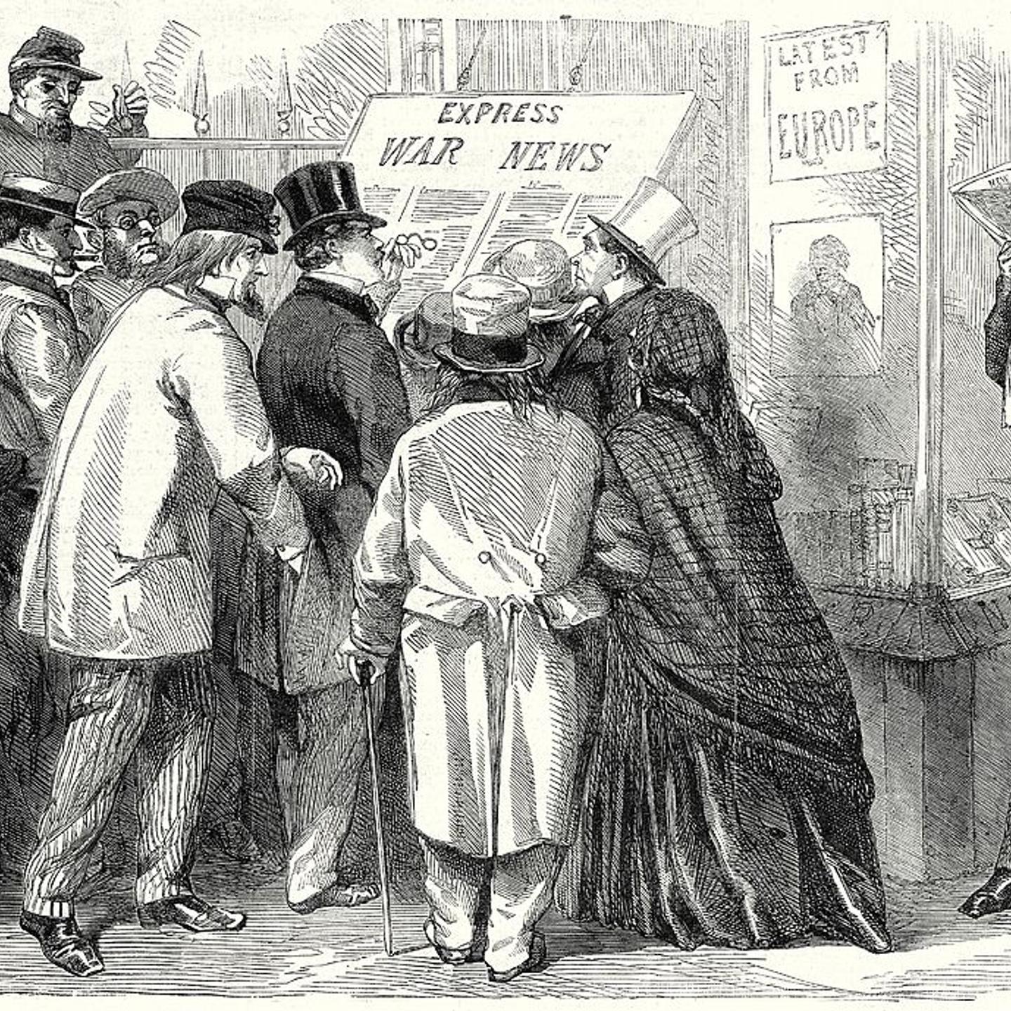 The War In America; Reading The War News In Broadway, New York,
