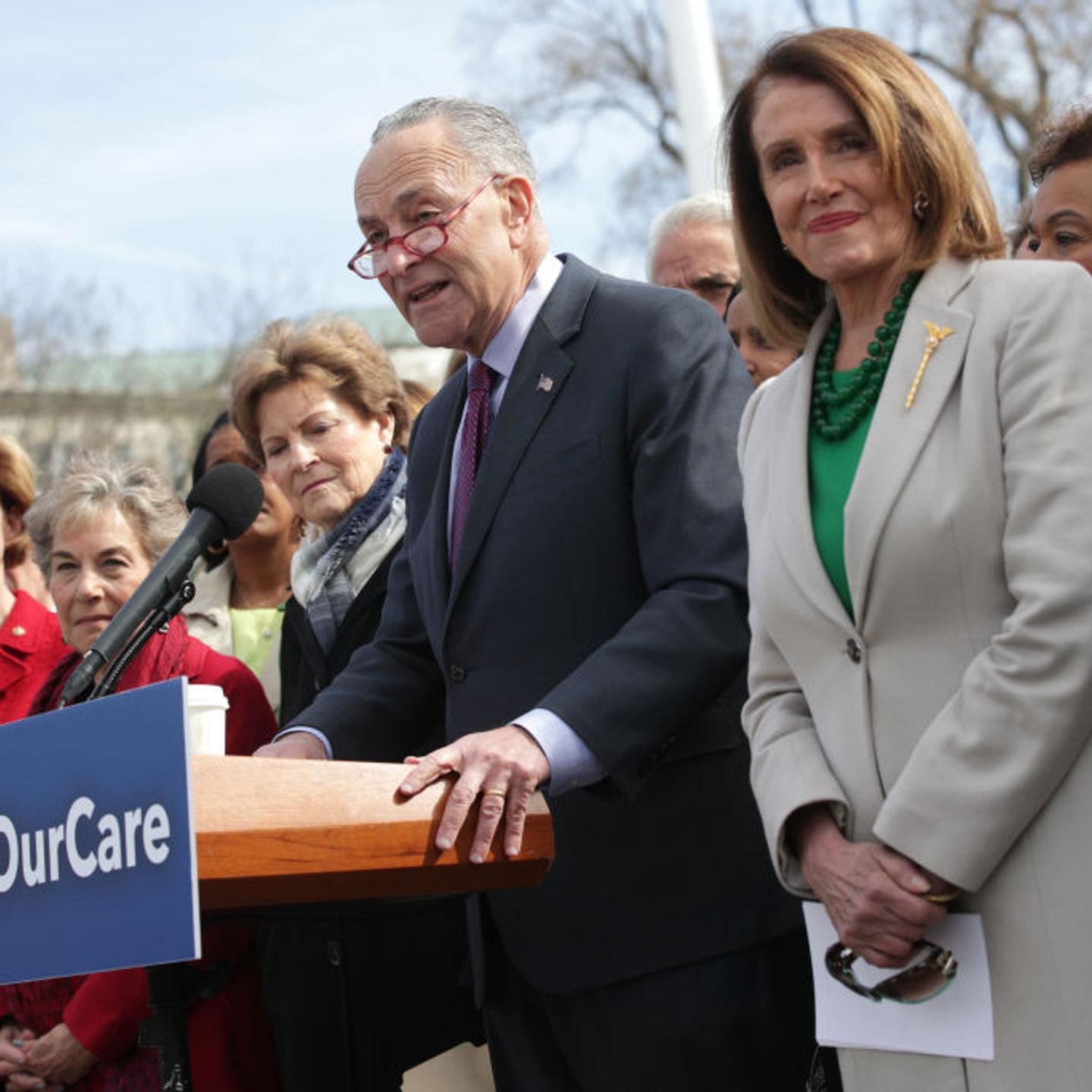 Sen. Chuck Schumer And Rep. Nancy Pelosi Hold Press Conference On Health Care Legislation