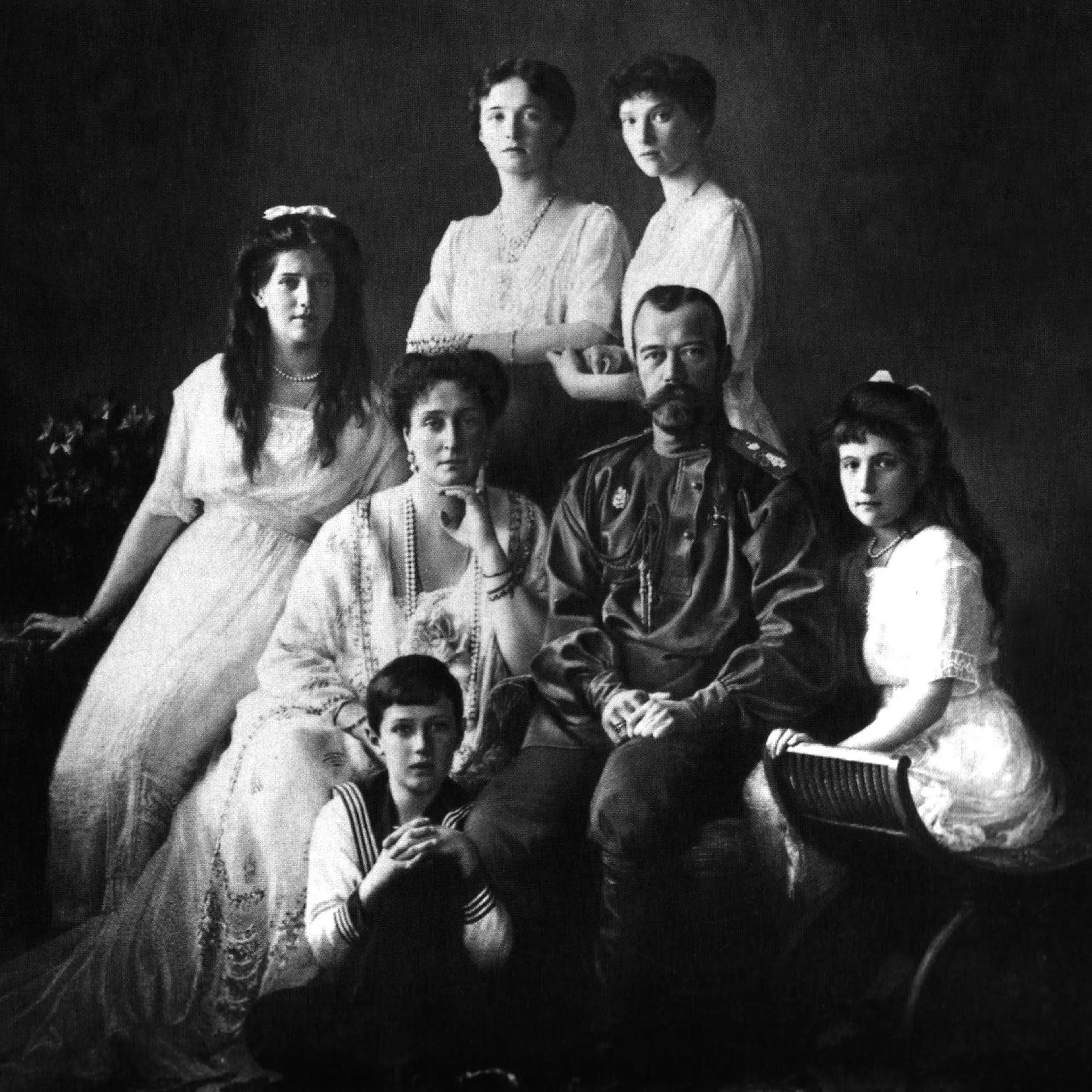 The Romanovs (ruling family of Russia) 1913. Nicholas II (1868-1918), Tsar of Russia 1894-1917, with his wife and children, including the Tsarevich Alexi who suffered from Haemophilia.