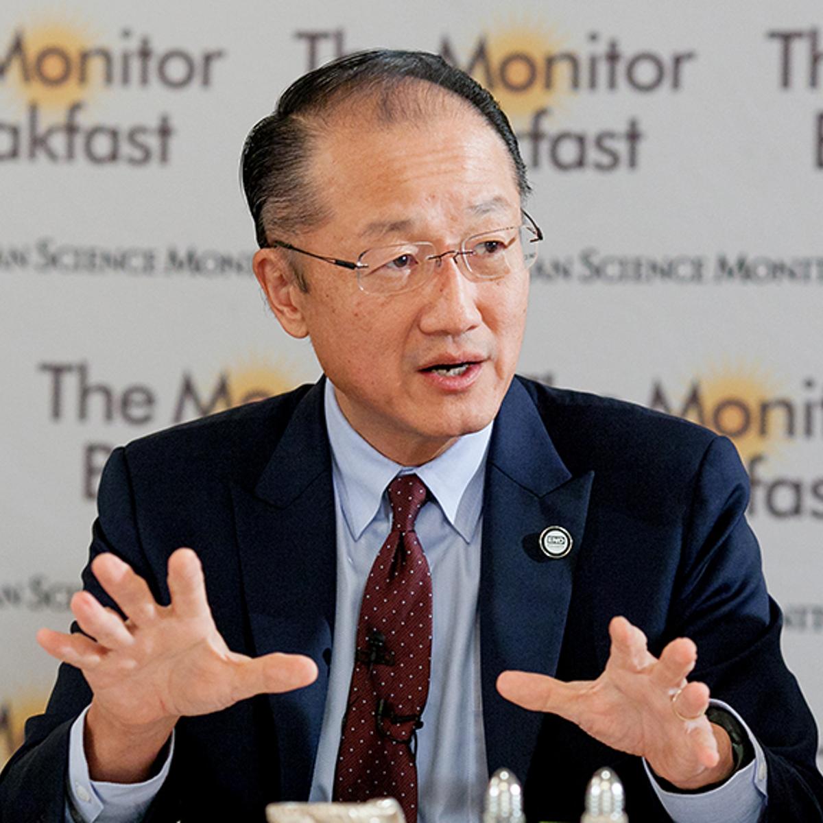 World Bank President Dr. Jim Kim speaks to reporters in Washington about Ebola on Oct. 24