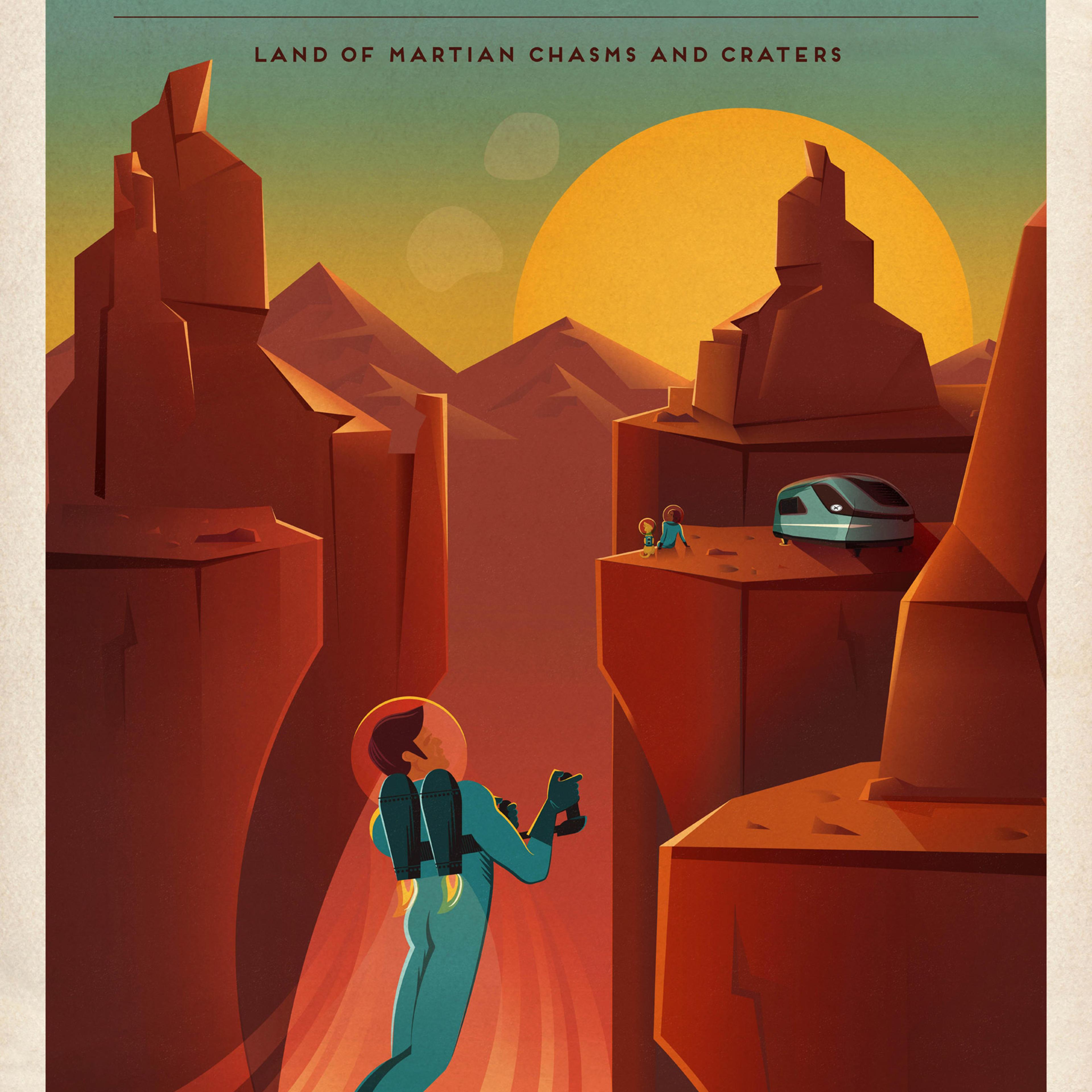 SpaceX Mars Tourism Poster: Valles Mariners
