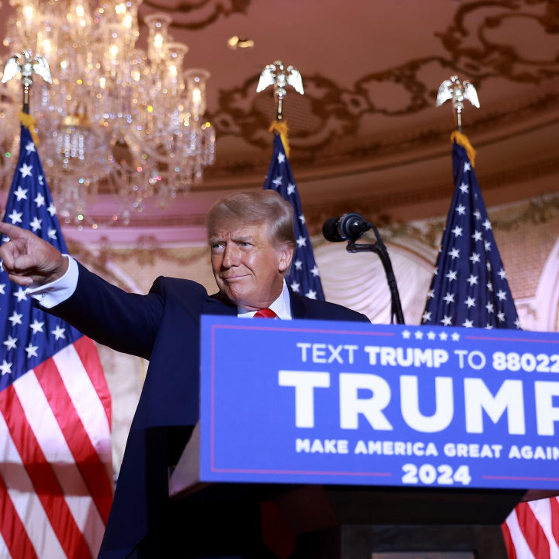 Former U.S. President Donald Trump Makes An Announcement At His Florida Home