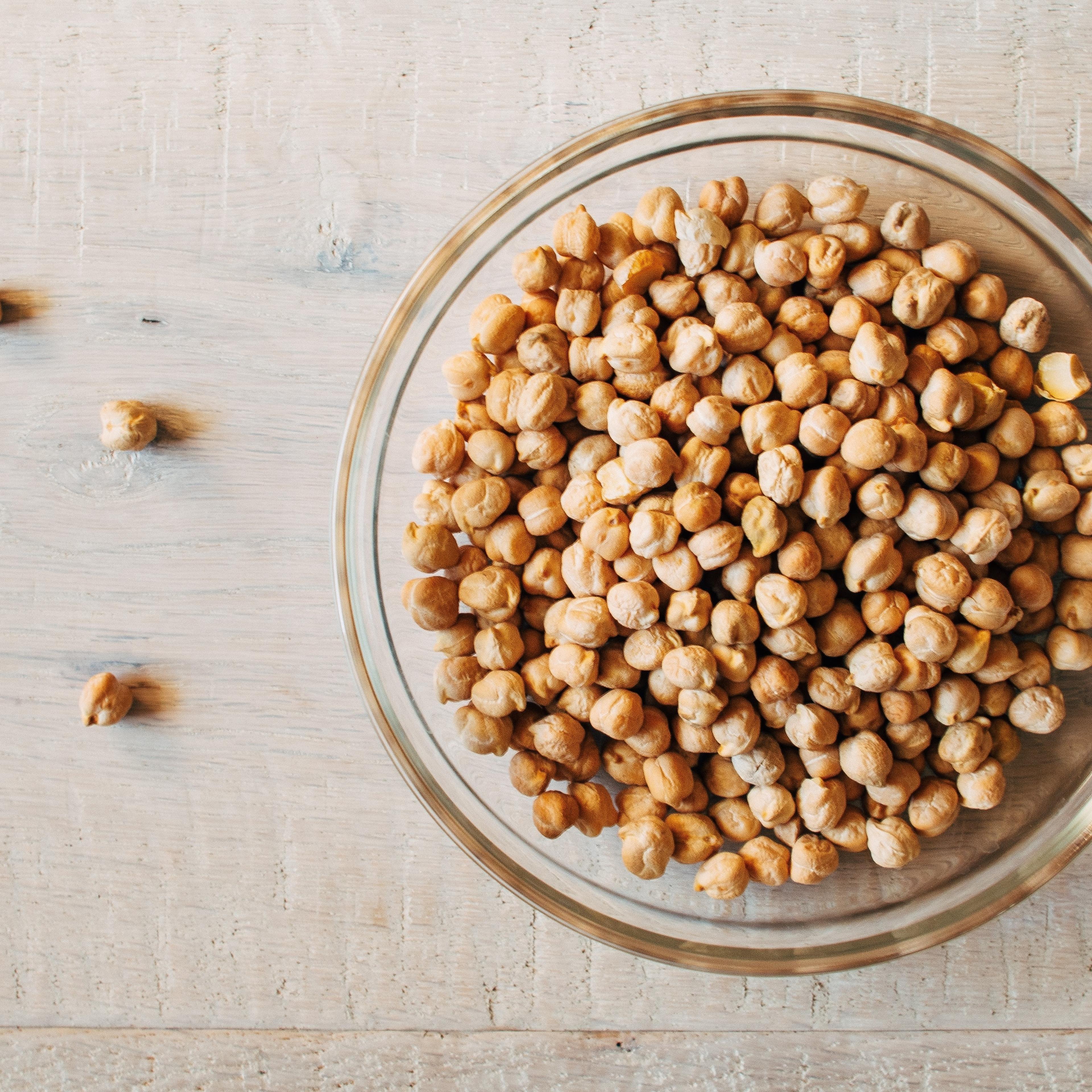 Close-Up Of Chickpeas In Bowl