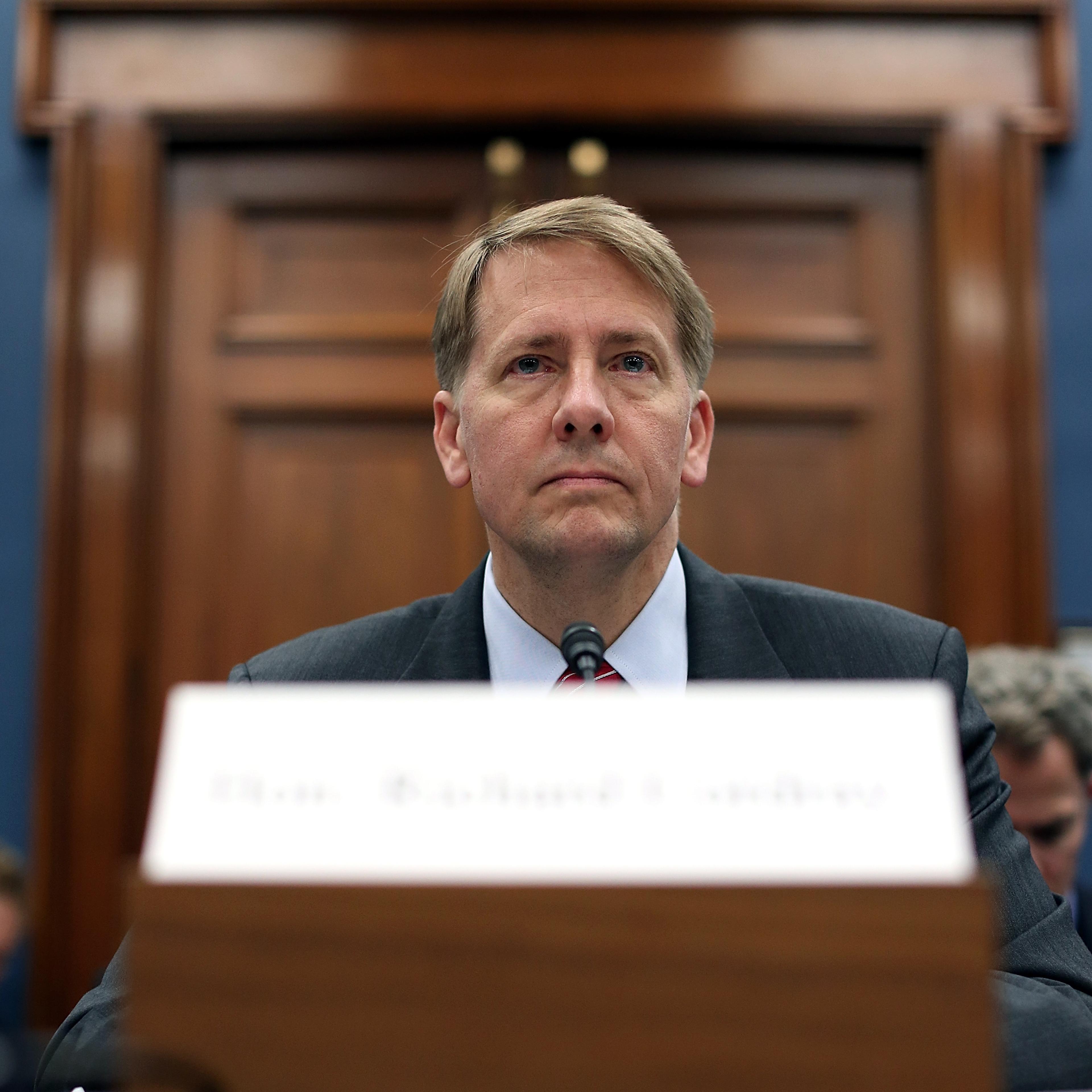 Consumer Financial Protection Bureau Director Richard Cordray testifies before the House Small Business Committee August 1, 2012 in Washington, DC. The committee held a hearing on the topic of "Know Before You Regulate: The Impact of CFPB Regulations on