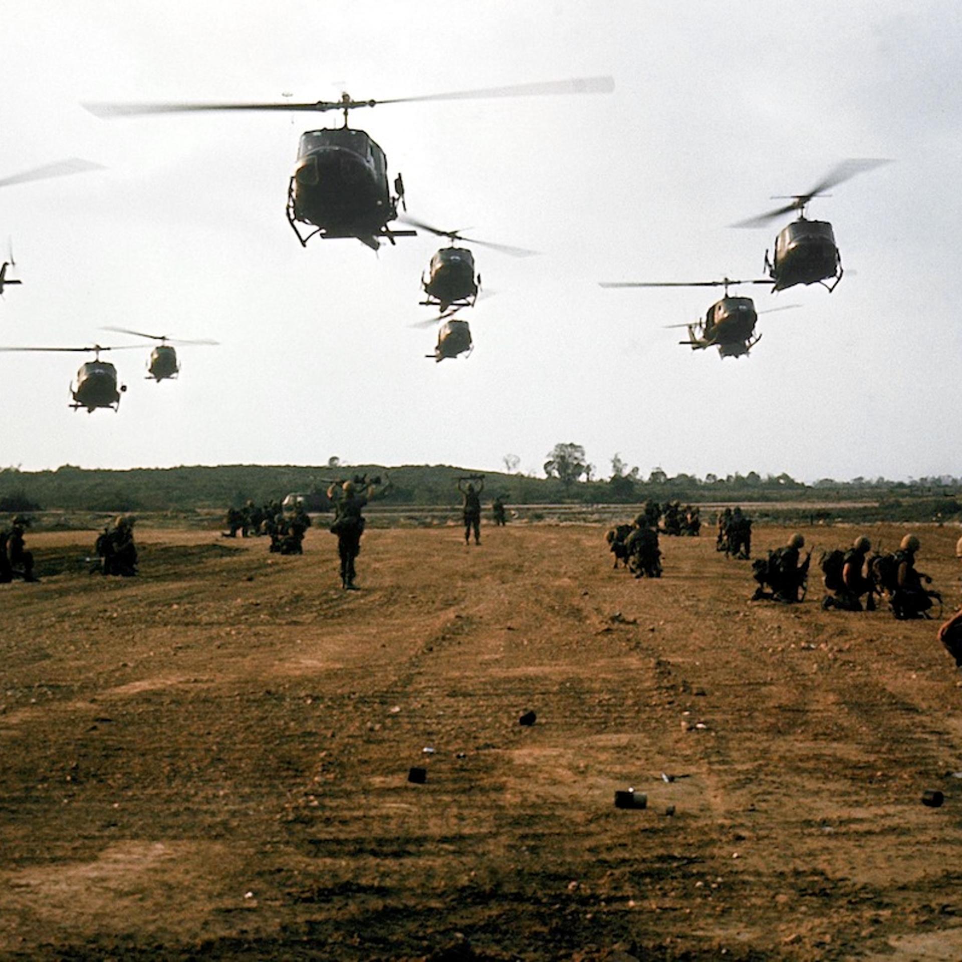 American "Huey" helicopters during My Lai massacre