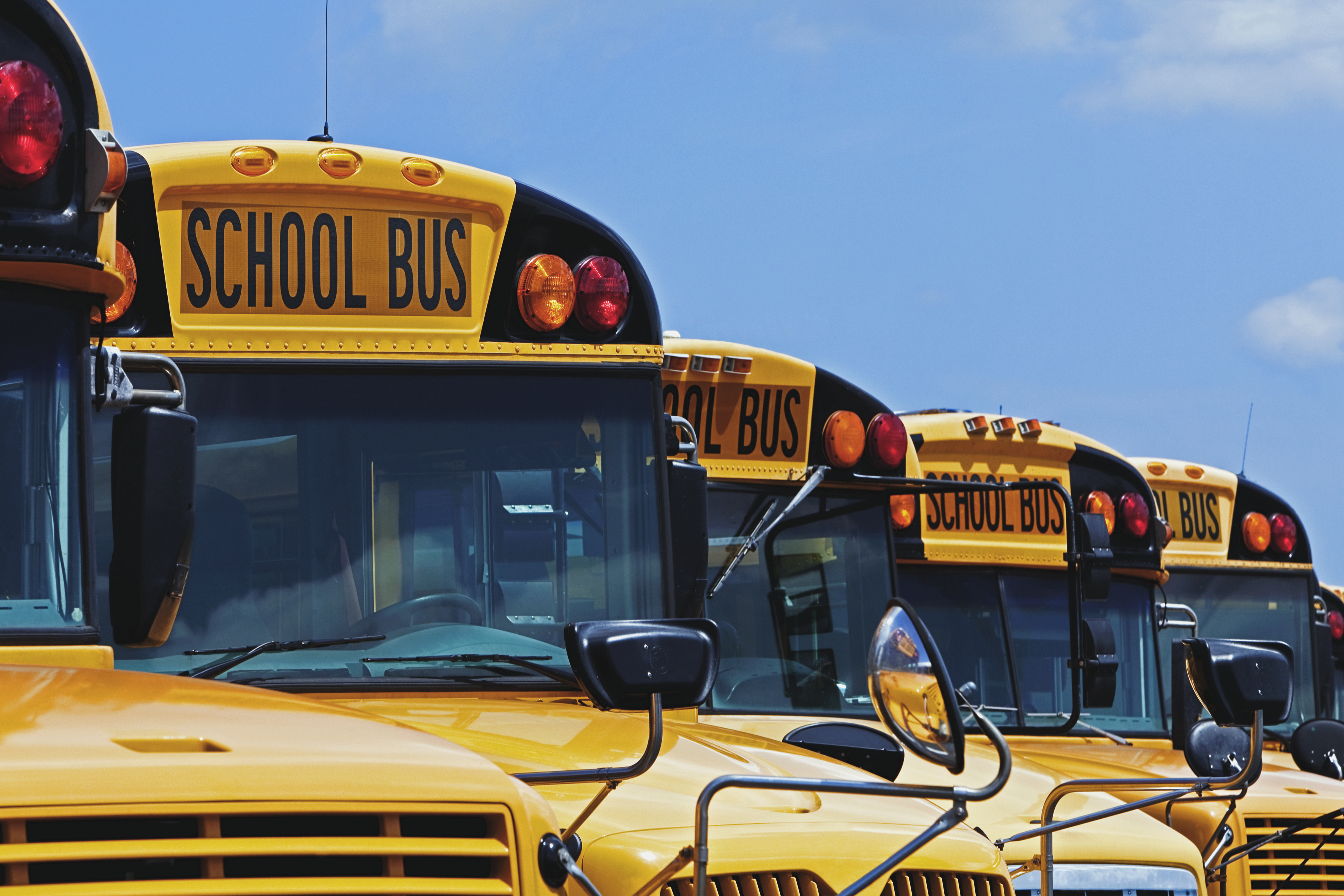 Yellow school buses school closure