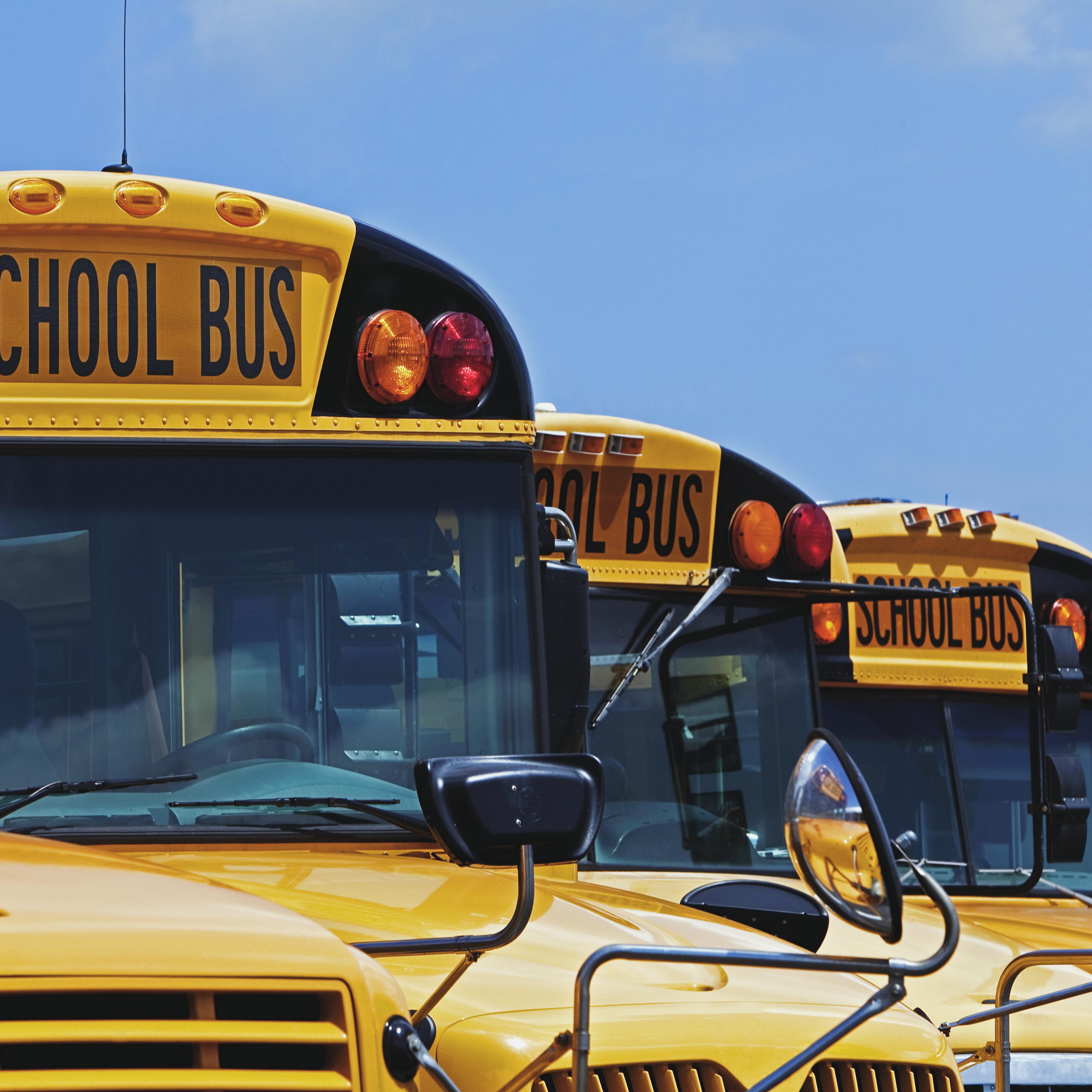 Yellow school buses school closure