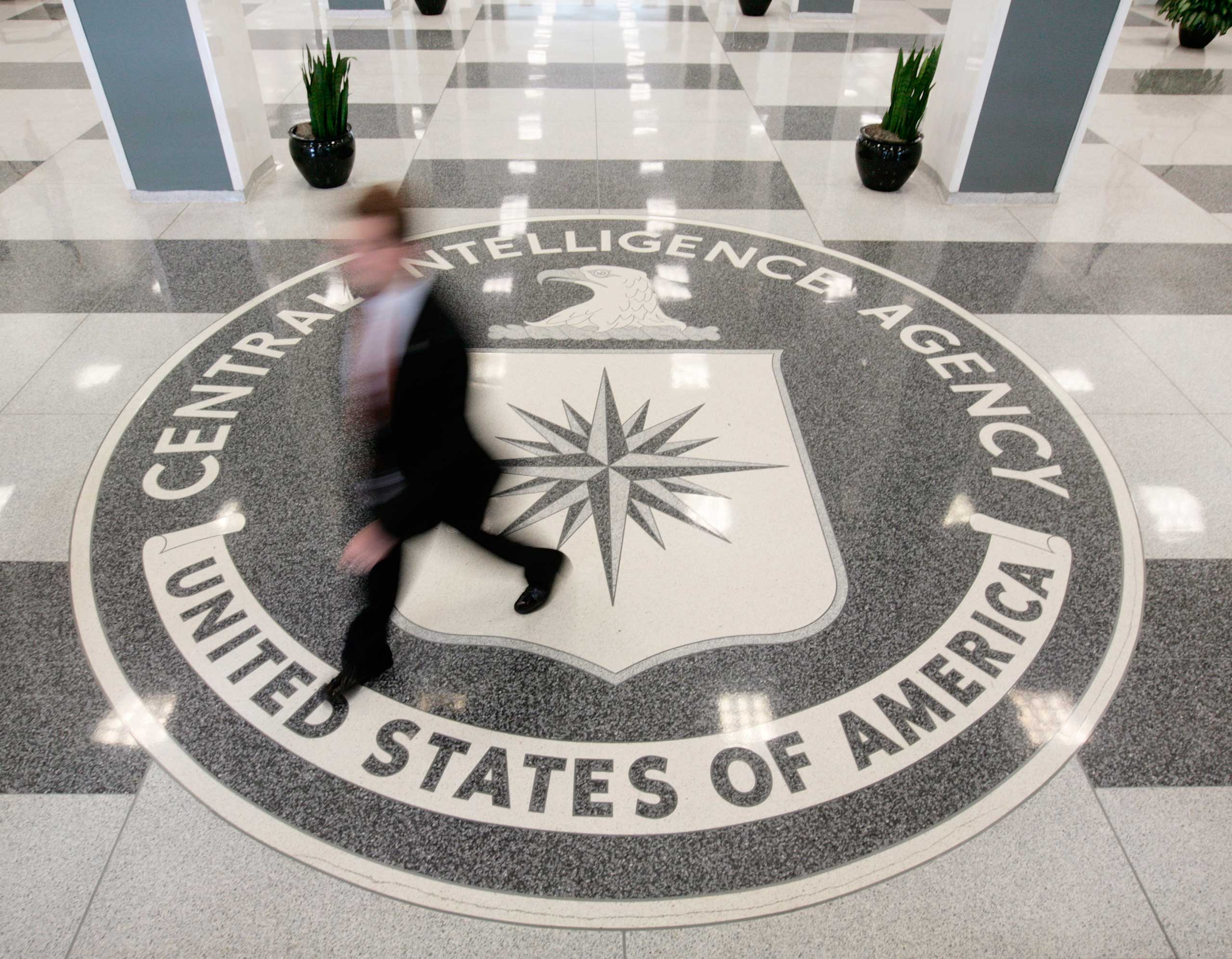 The lobby of the CIA Headquarters Building in McLean, Virginia