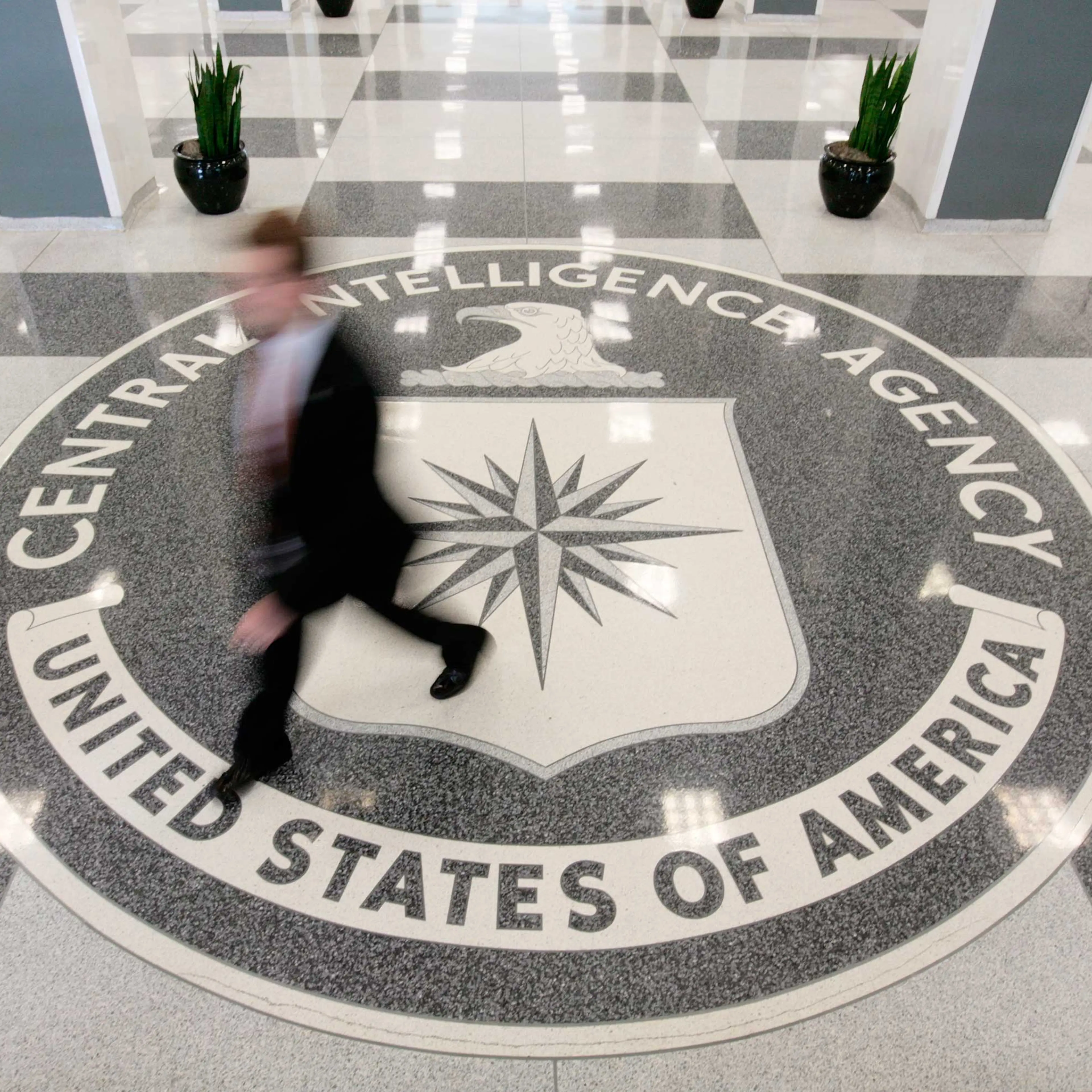 The lobby of the CIA Headquarters Building in McLean, Virginia