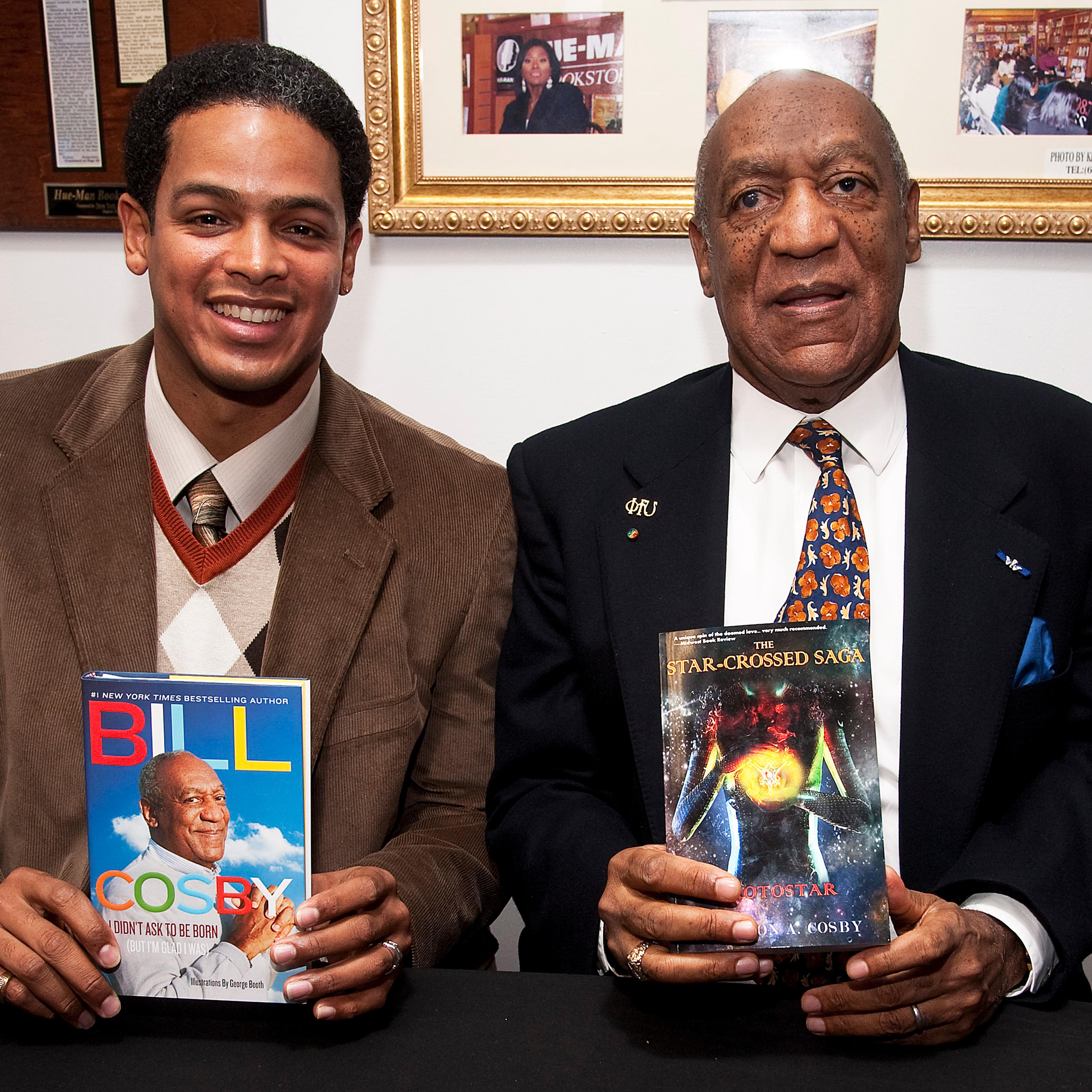 Braxton A. Cosby promotes his book "The Star-Crossed Saga Prostar" while his uncle Bill Cosby promotes "I Didn't Ask To Be Born: (But I'm Glad I Was)" at Hue-Man Bookstore & Cafe on Jan. 18, 2012 in New York,.