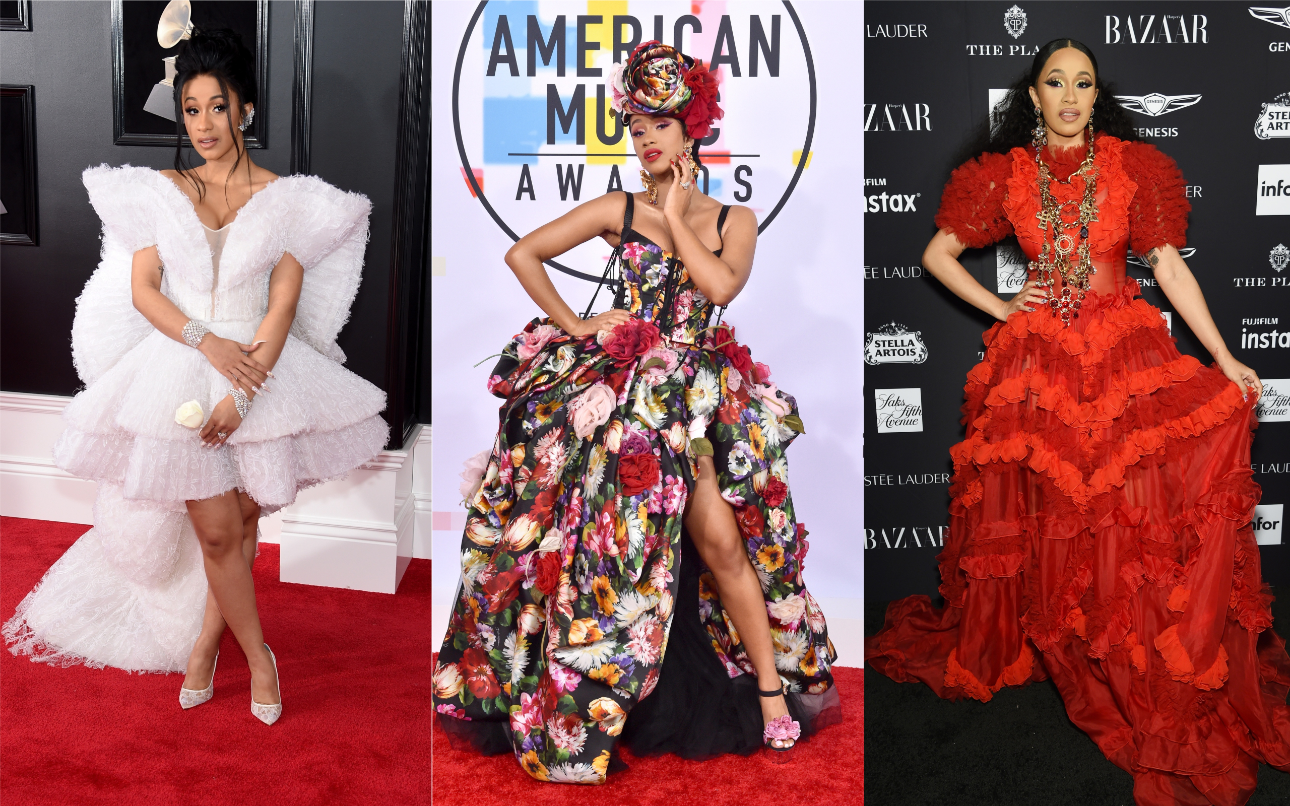 cardi b red dress met gala 2019 Cardi B's Met Gala 2019 Look Featured $250,000 Worth of Rubies