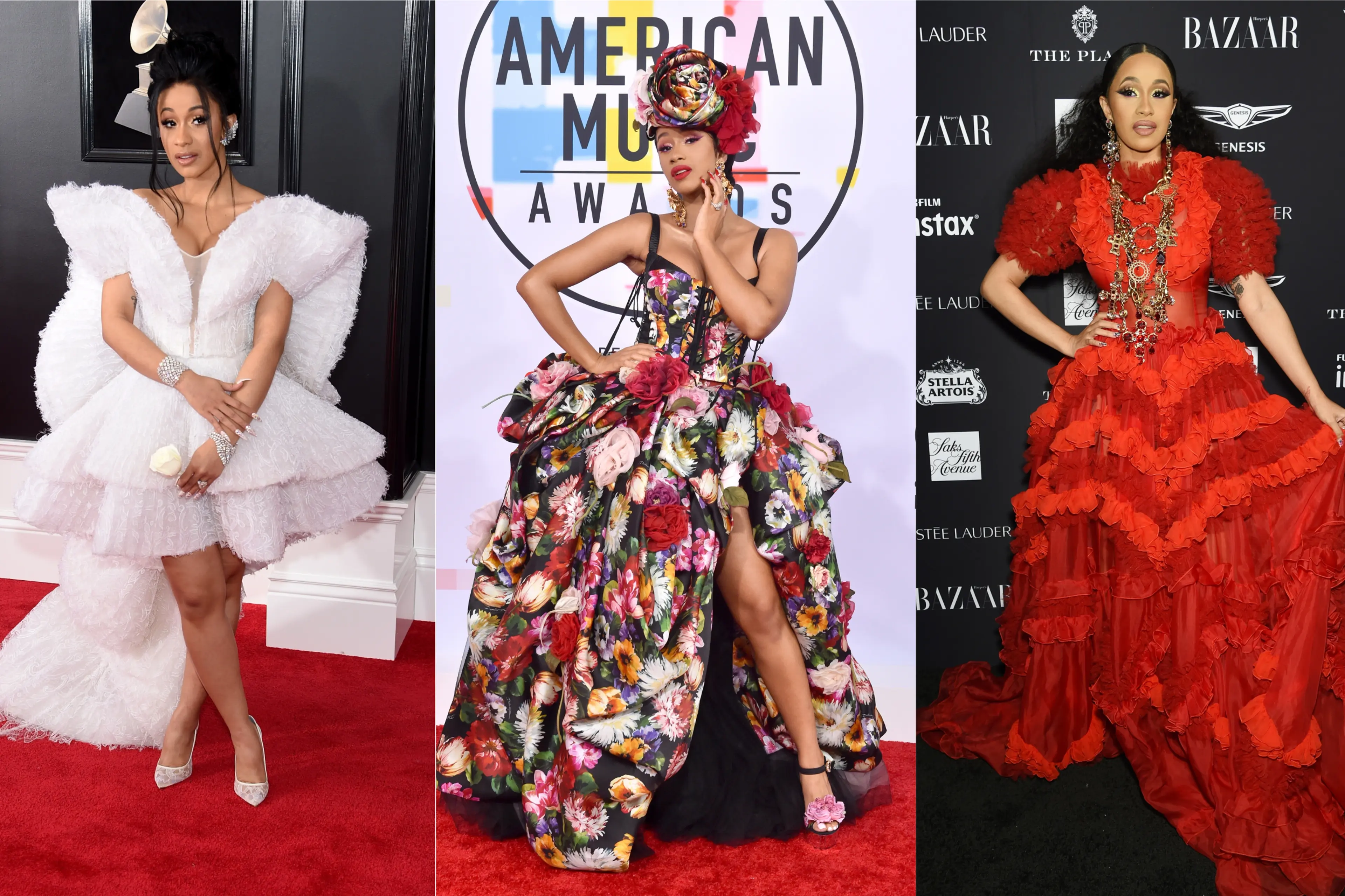 cardi b red dress met gala 2019 Cardi B's Met Gala 2019 Look Featured $250,000 Worth of Rubies