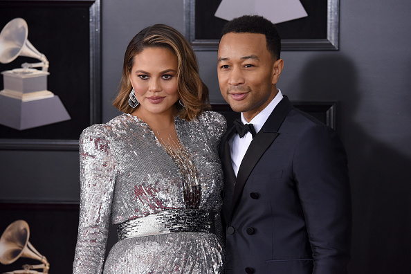 Chrissy Teigen and John Legend at the 2018 Grammys