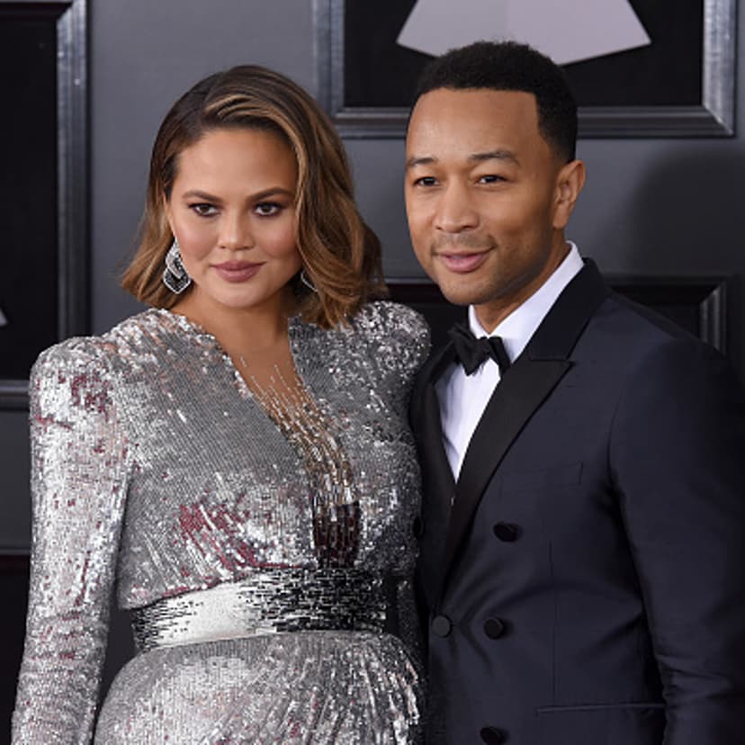Chrissy Teigen and John Legend at the 2018 Grammys