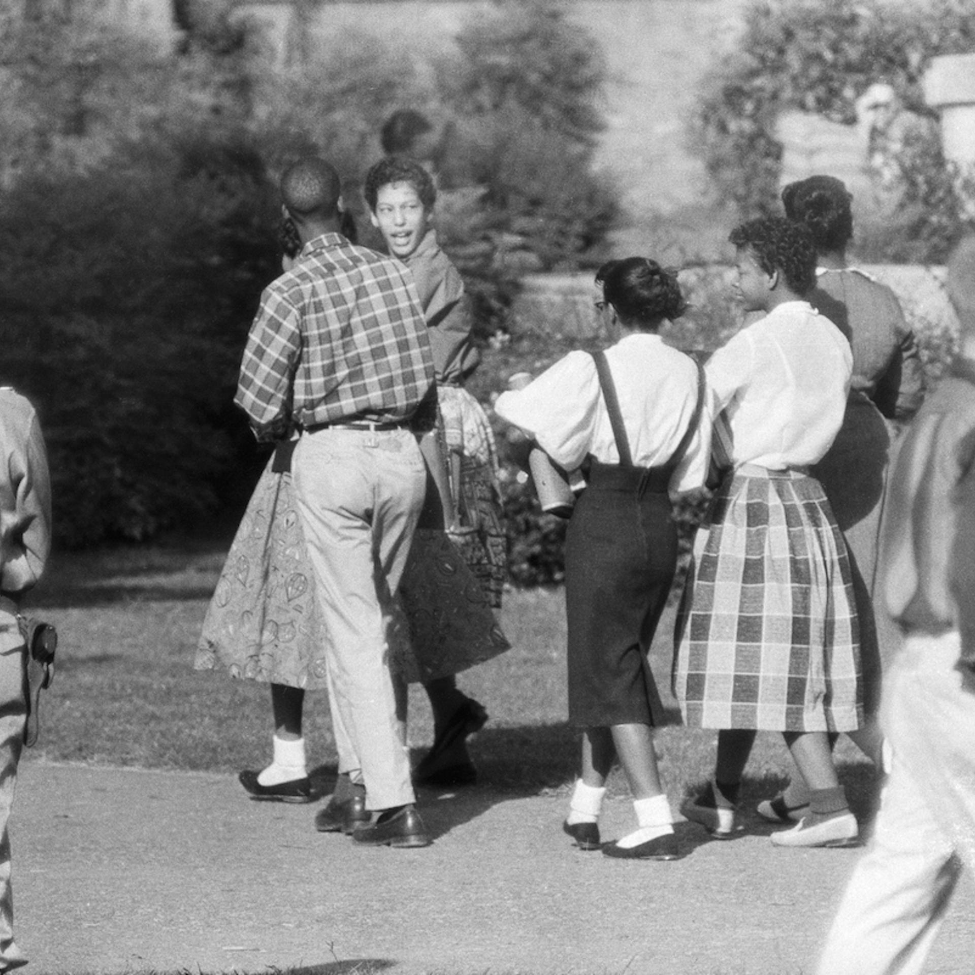Black Students Walking to Integrated School