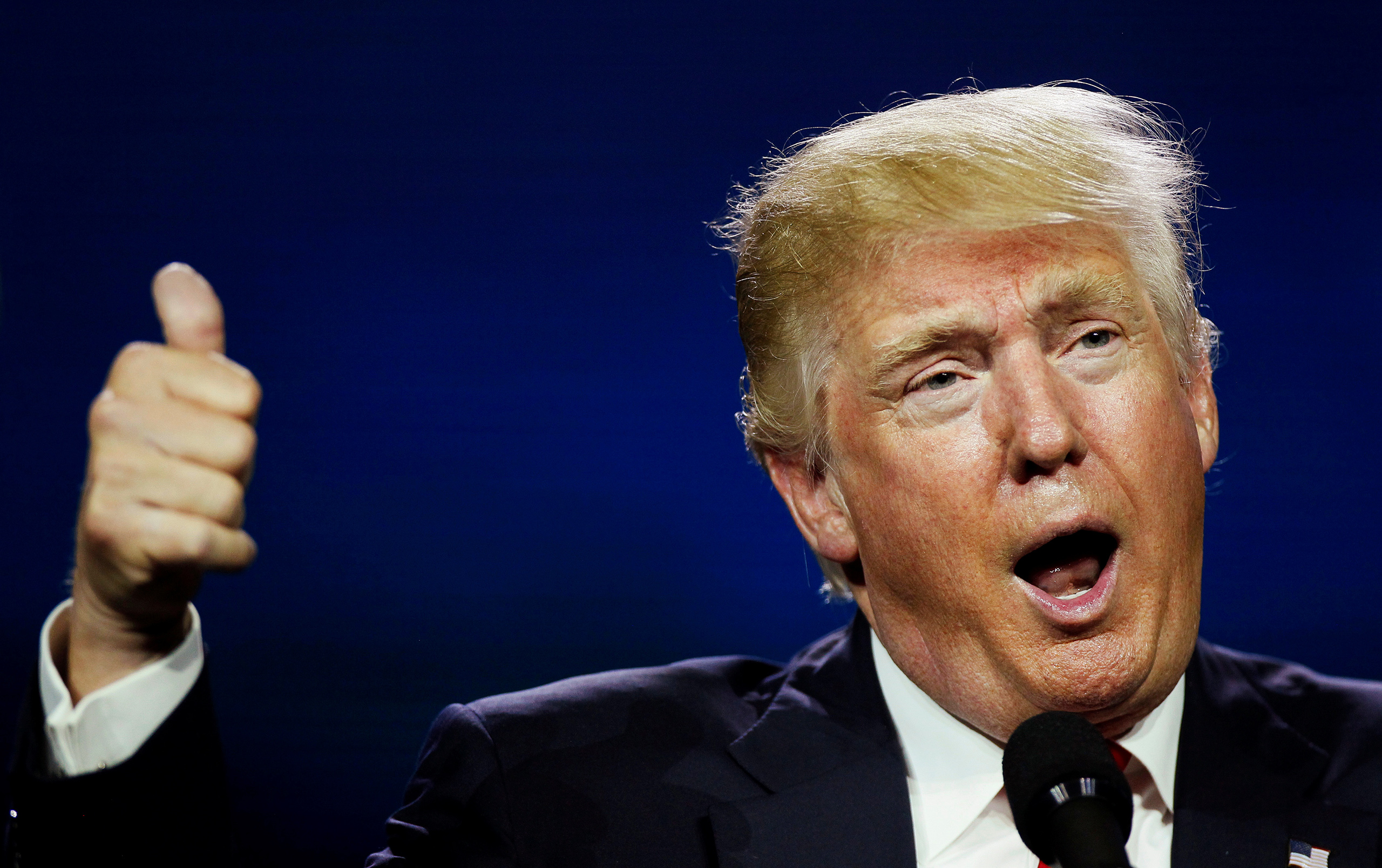 Republican presidential candidate Donald Trump speaks at the Western Conservative Summit in Denver on July 1, 2016.