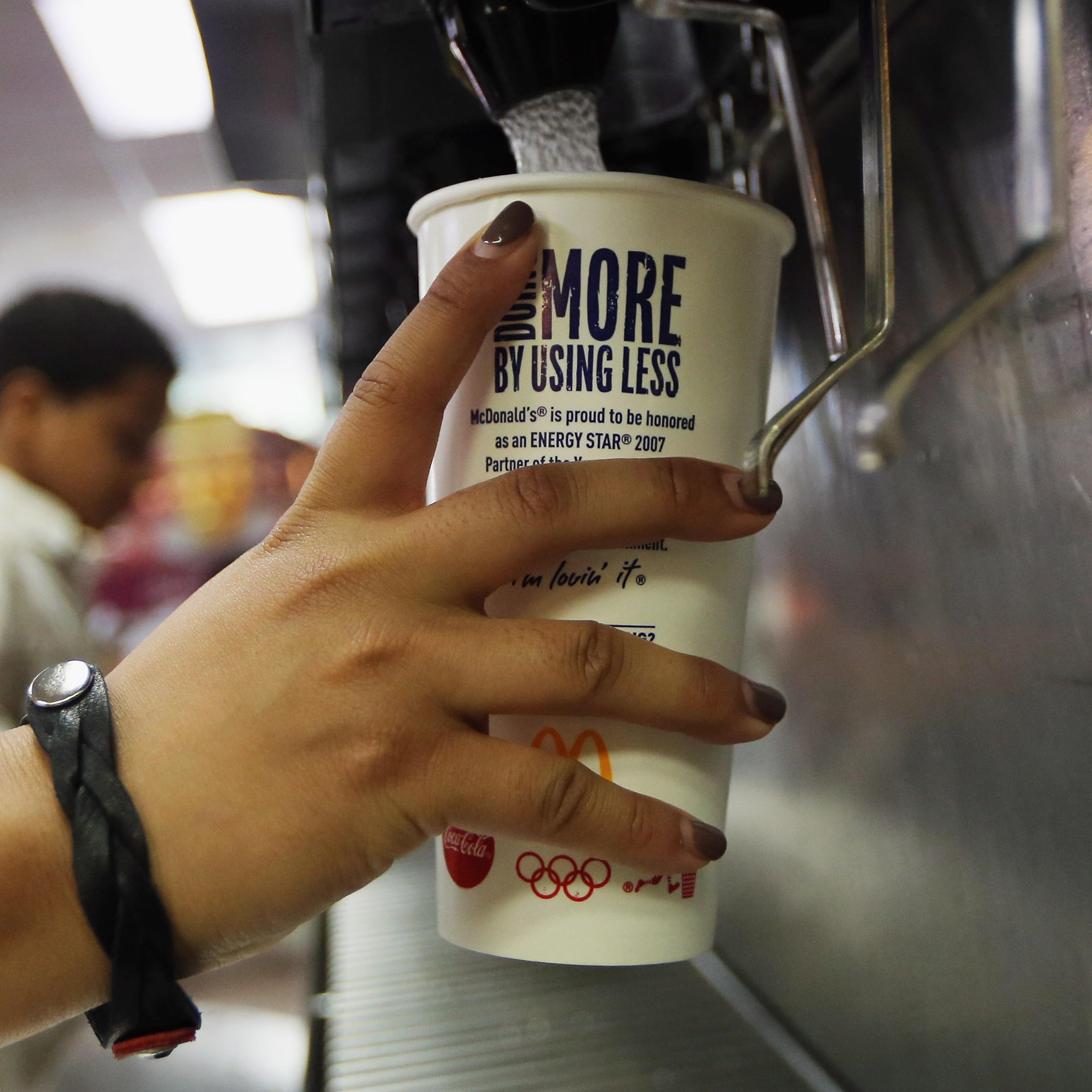 mcdonalds cup theft water car