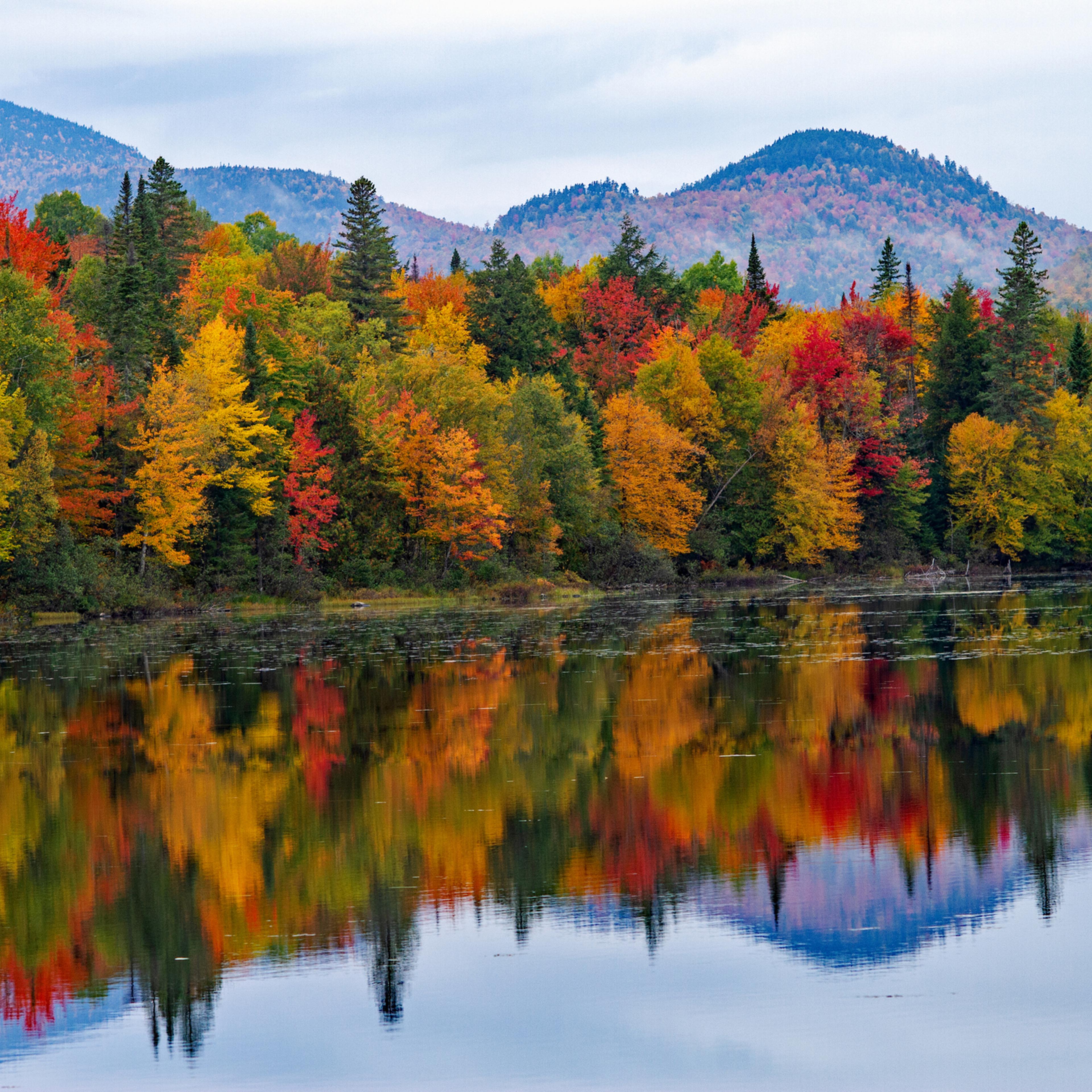 Colorful New Hampshire Foliage along the Androscoggin River