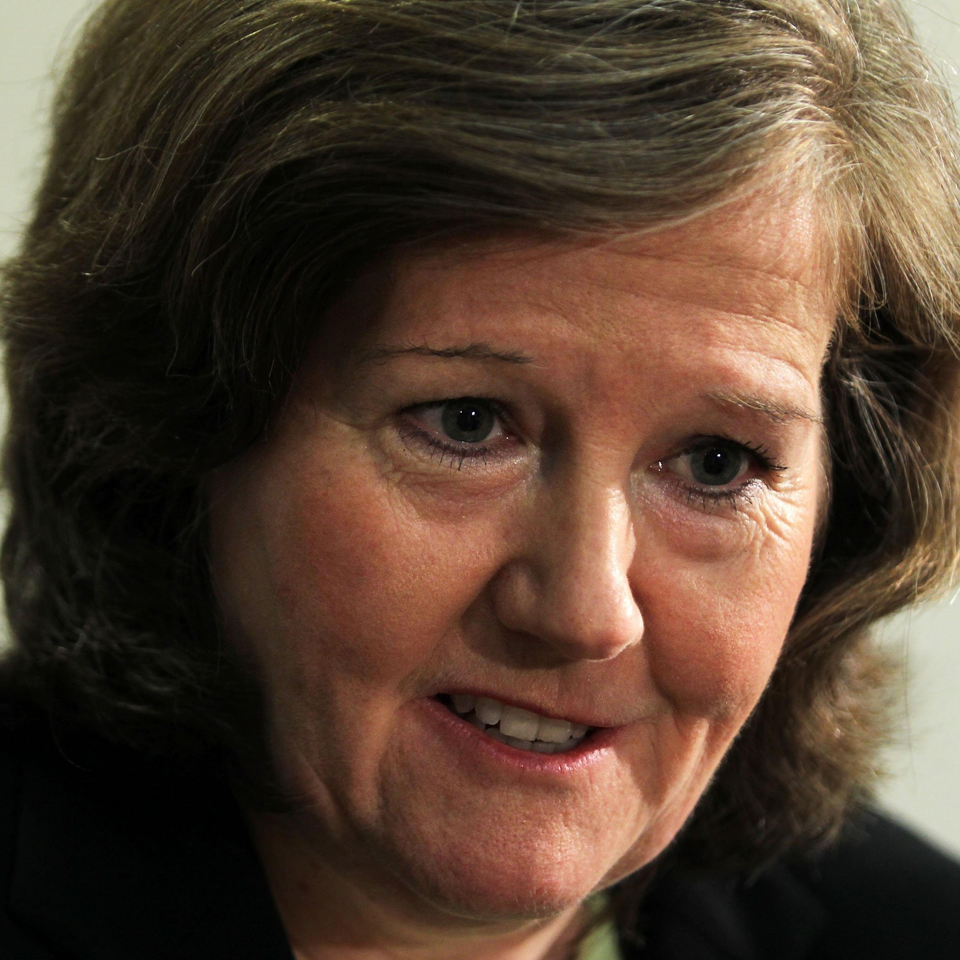 COO and Executive Vice President of U.S. Postal Service Megan Brennan listens to questions from the media after a news conference on Sept. 15, 2011 at the headquarters of the U.S. Postal Service in Washington.