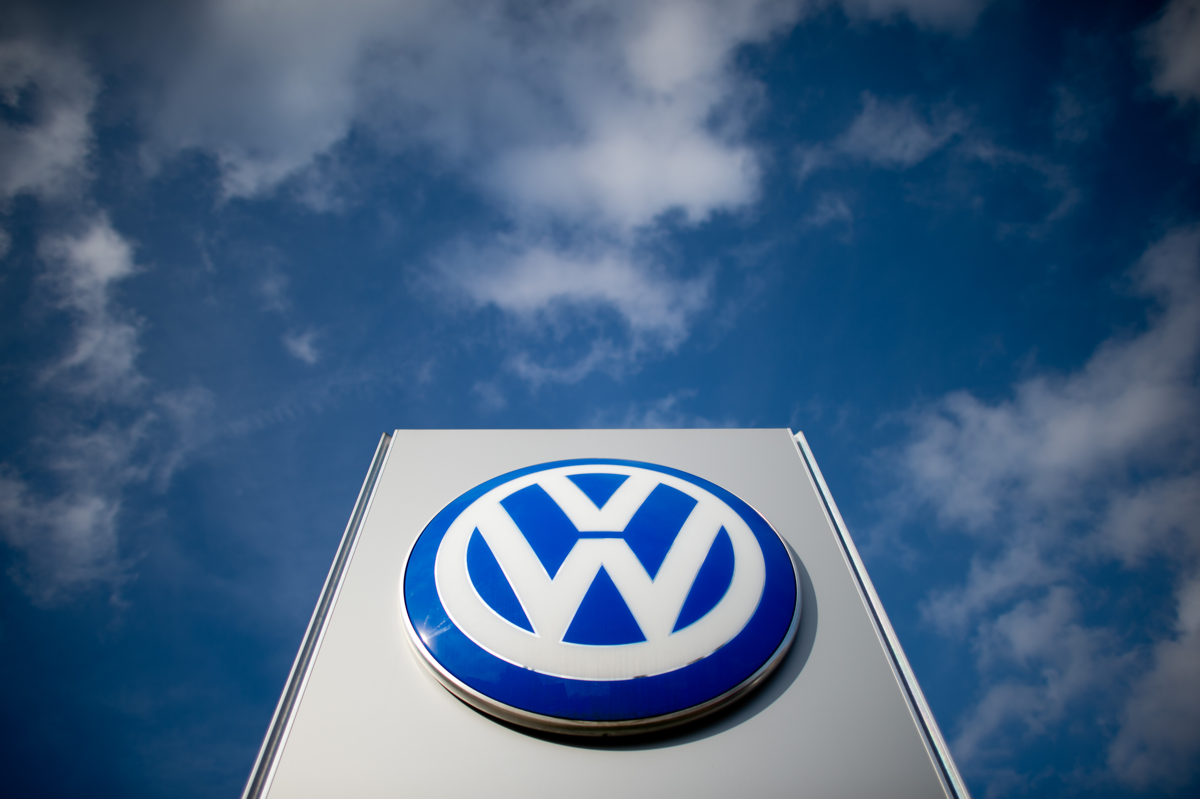Volkswagen logo displayed in Hanover, Germany on Feb. 20, 2014.
