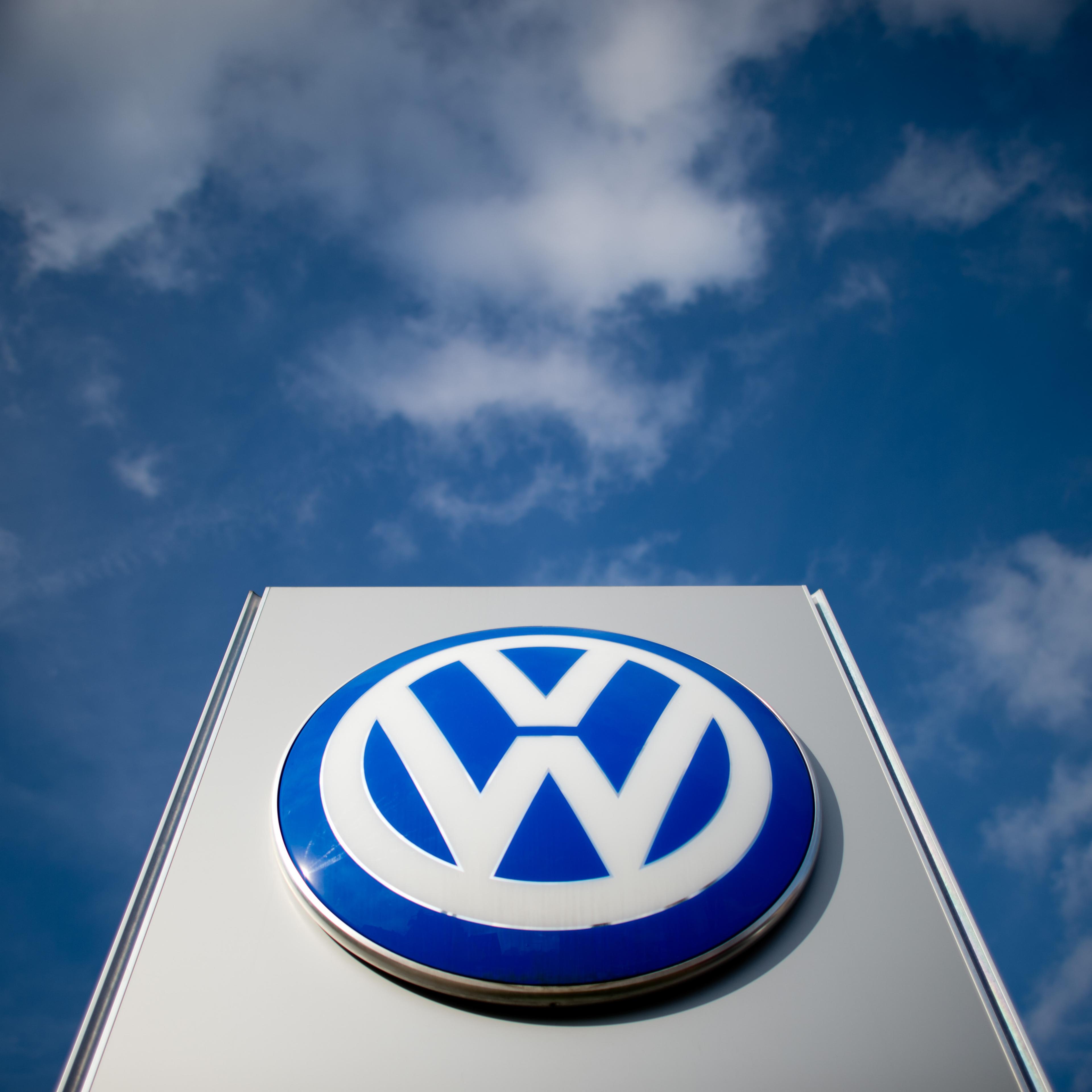 Volkswagen logo displayed in Hanover, Germany on Feb. 20, 2014.