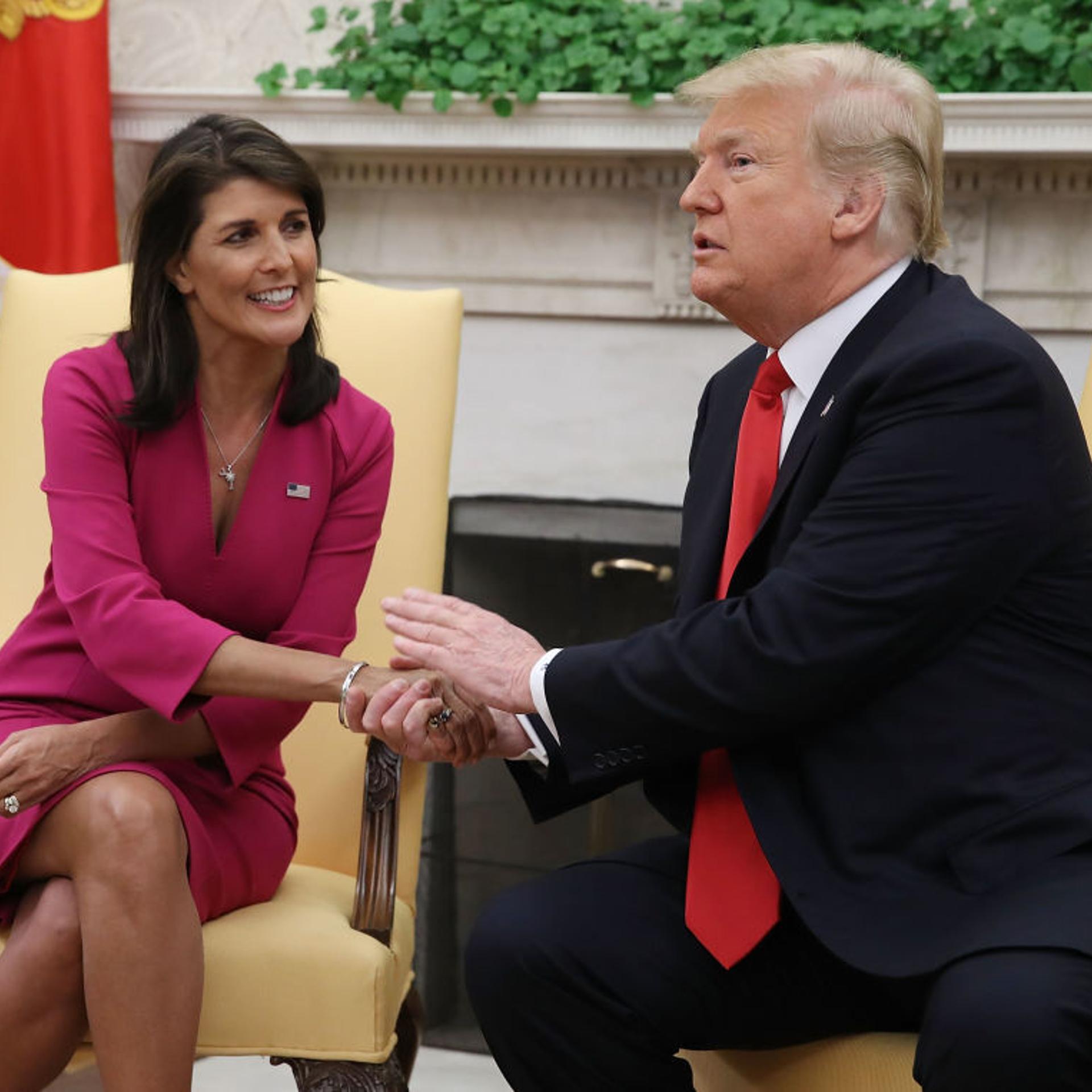 President Trump Meets With UN Ambassador Nikki Haley At The White House