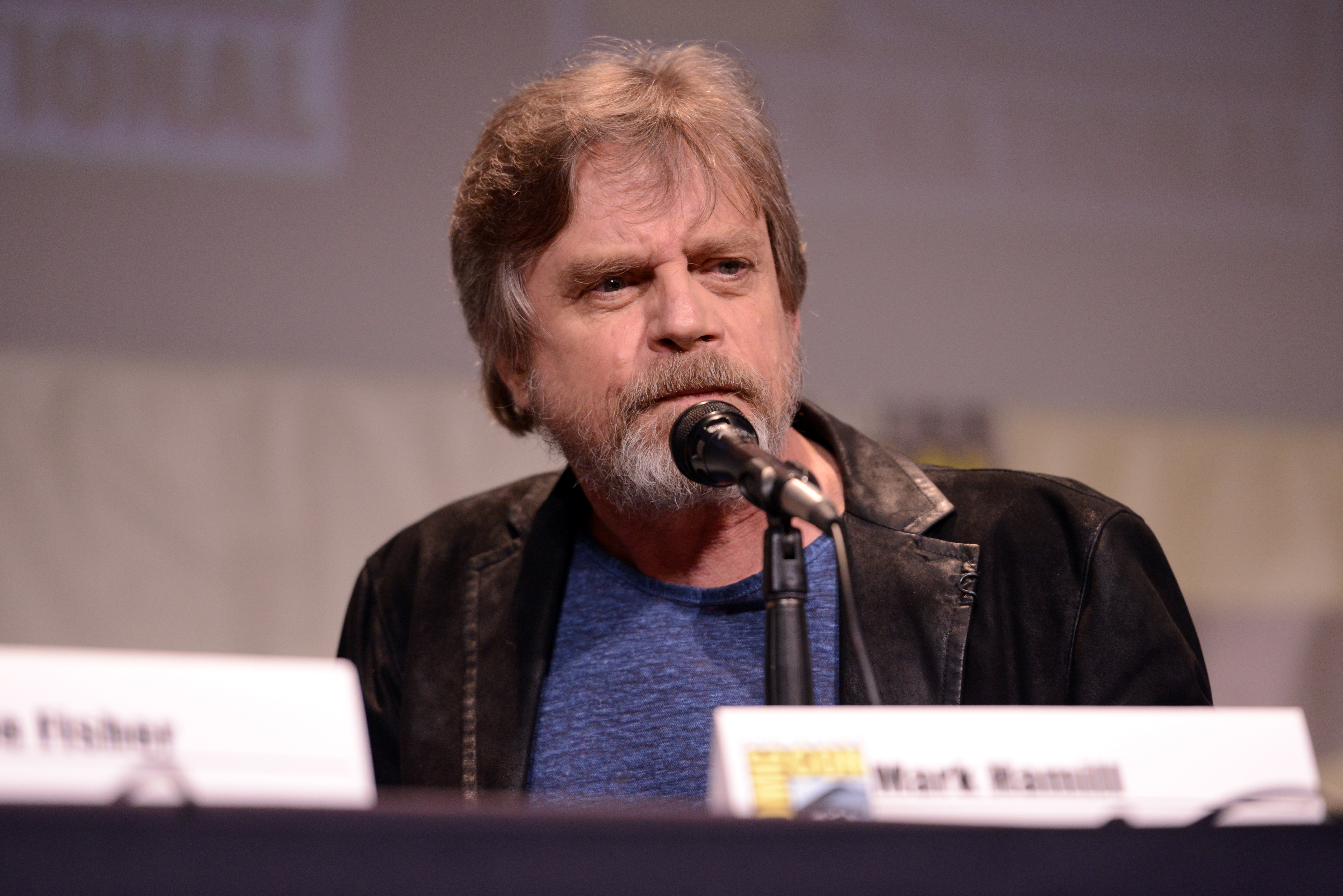 speaks onstage at the Lucasfilm panel during Comic-Con International 2015 at the San Diego Convention Center on July 10, 2015 in San Diego, California.