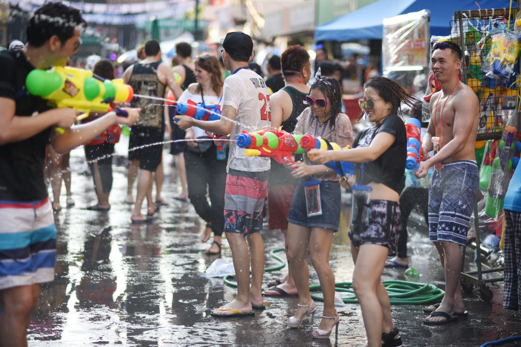 Songkran Water Festival on Khaosan Road in Bangkok