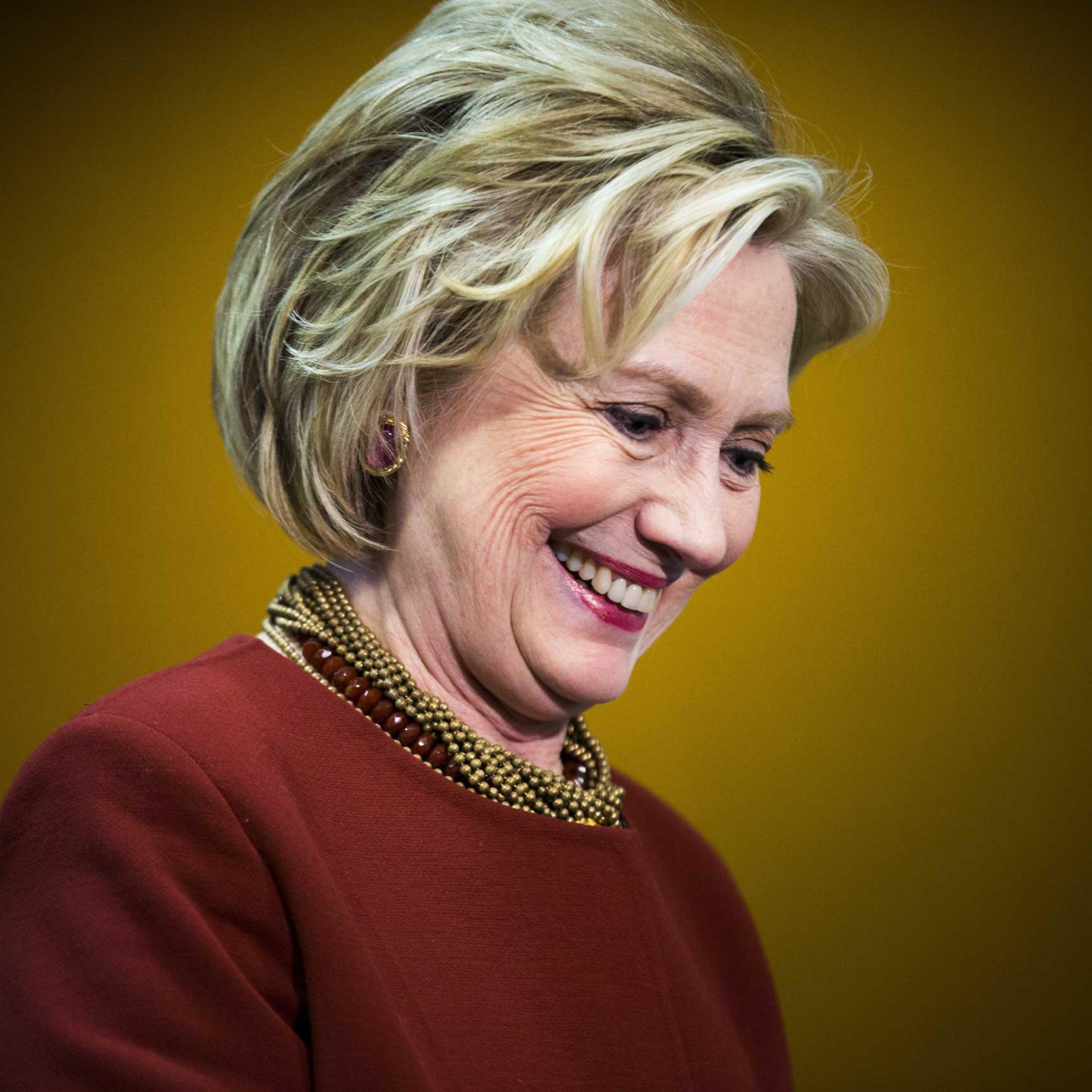 Former U.S. Secretary of State Hillary Clinton takes part in a Center for American Progress roundtable discussion on "Expanding Opportunities in America's Urban Areas" in Washington on March 23, 2015.