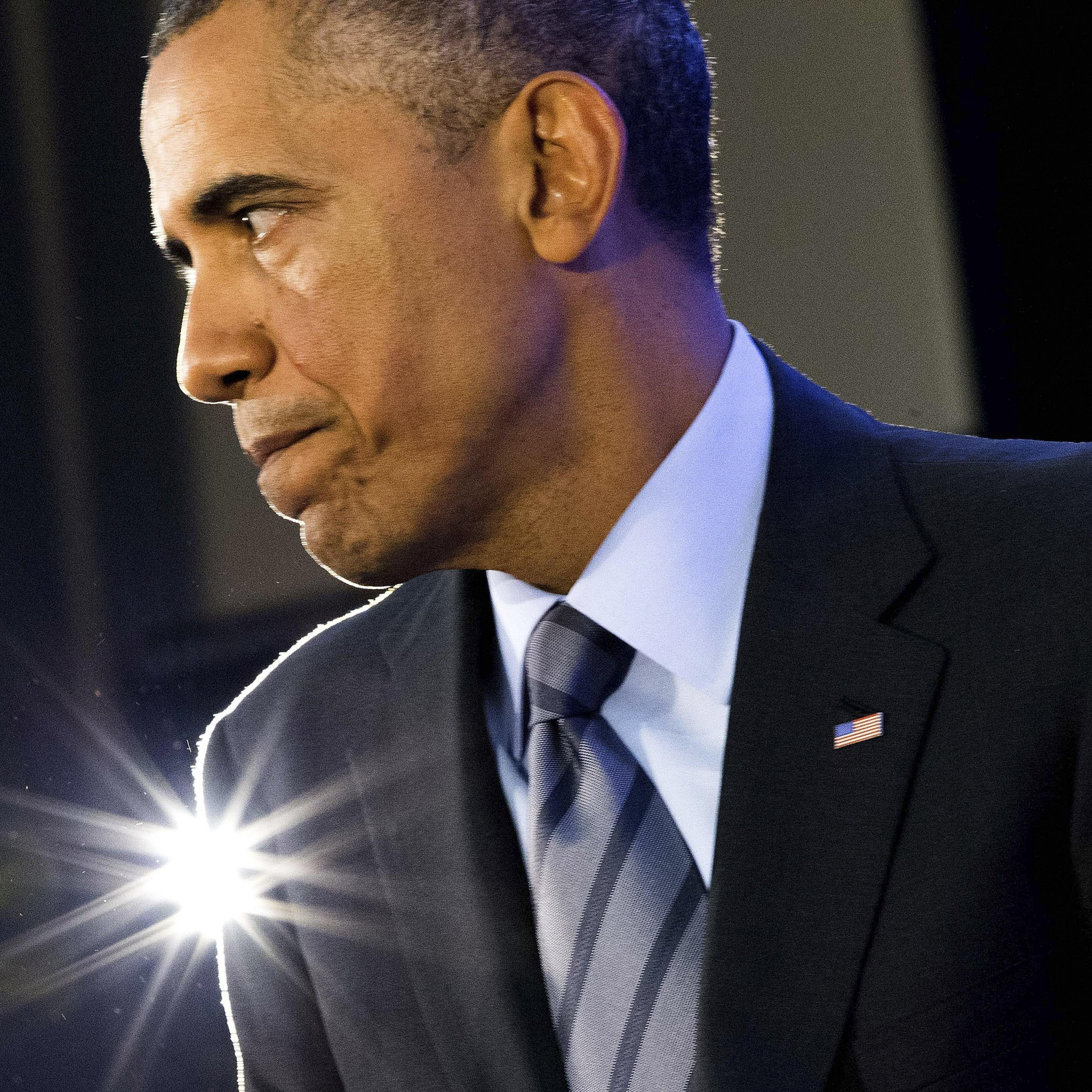 President Barack Obama speaks at the State Department following the U.S. -Africa Summit in Washington.