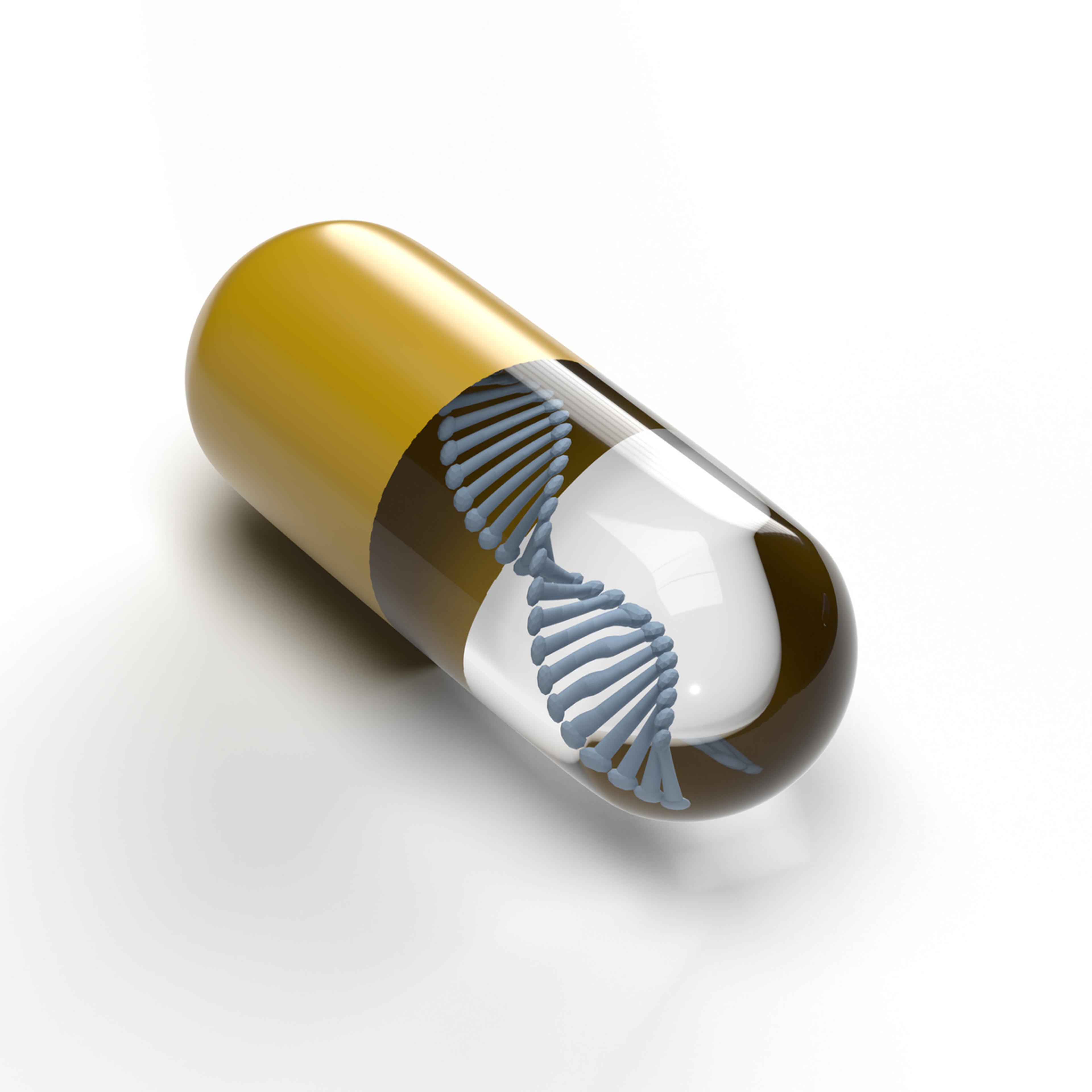 DNA icon in medical pill