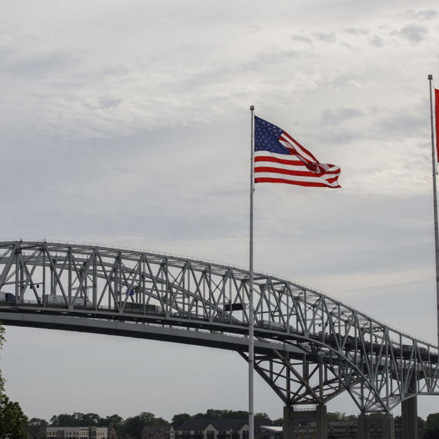 U.S. and Canadian flags