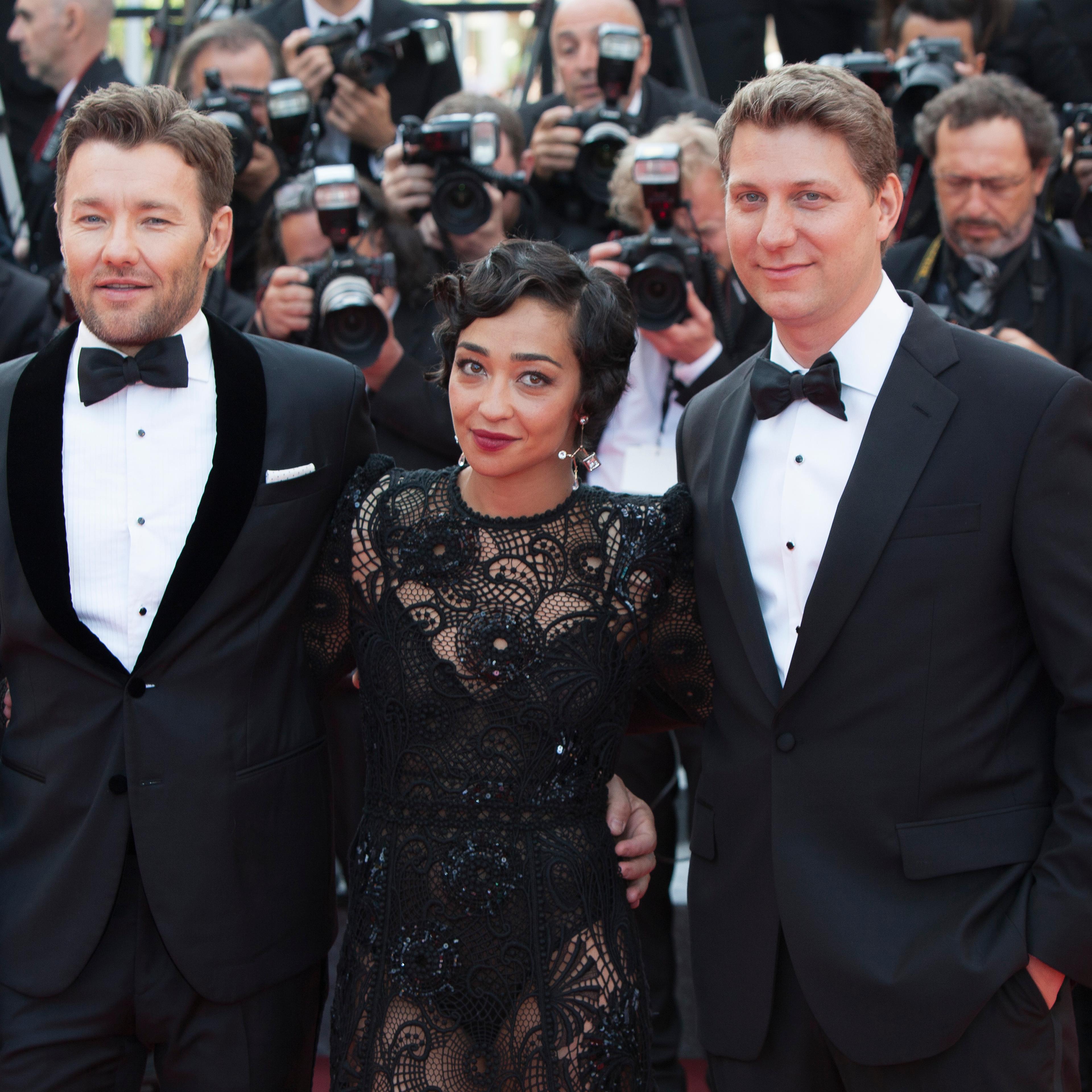 From left: Joel Edgerton, Ruth Negga, and director Jeff Nichols during the 69th annual Cannes Film Festival at the Palais des Festivals on May 16, 2016 in Cannes, France.