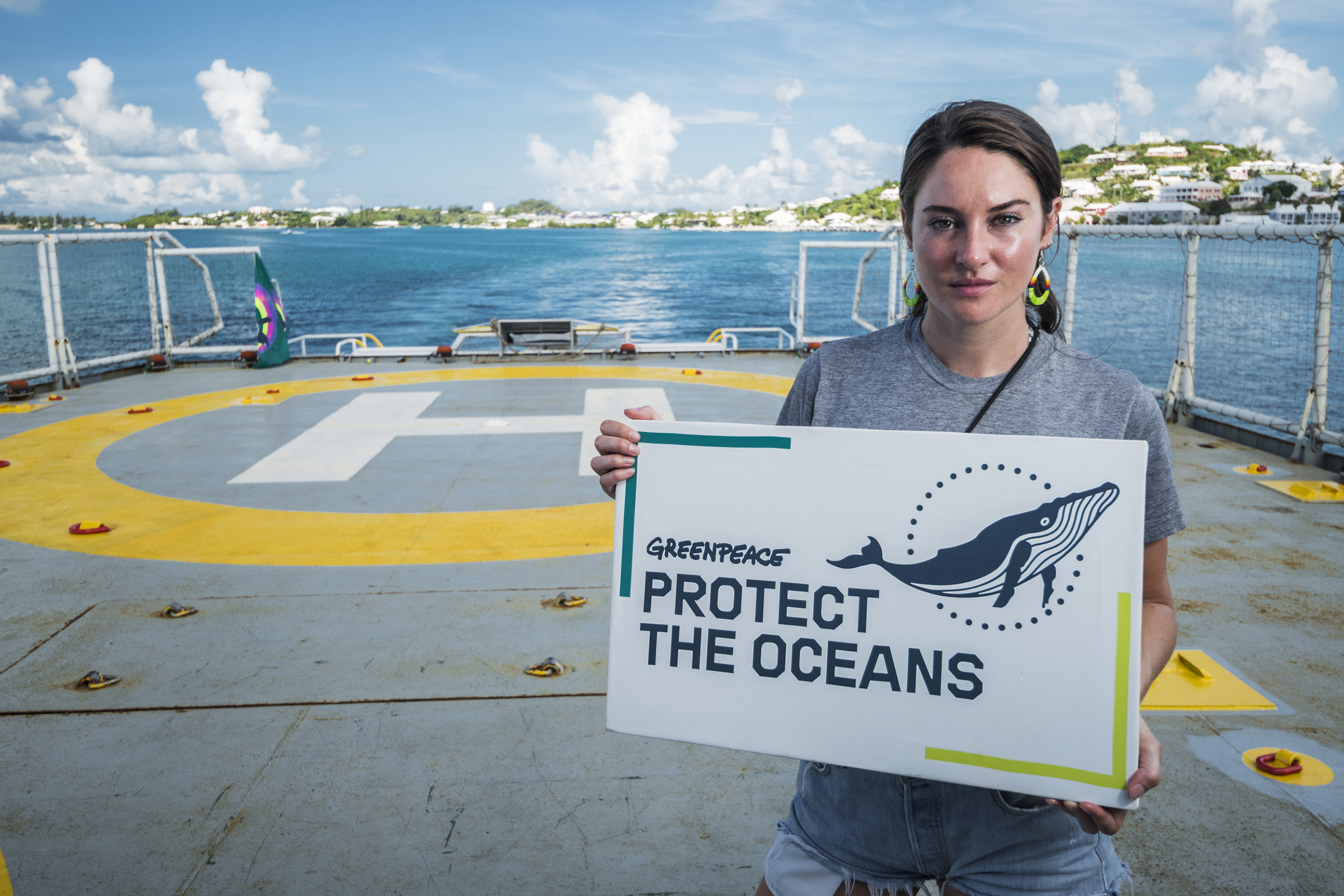 Shailene Woodley on MY Esperanza in Bermuda