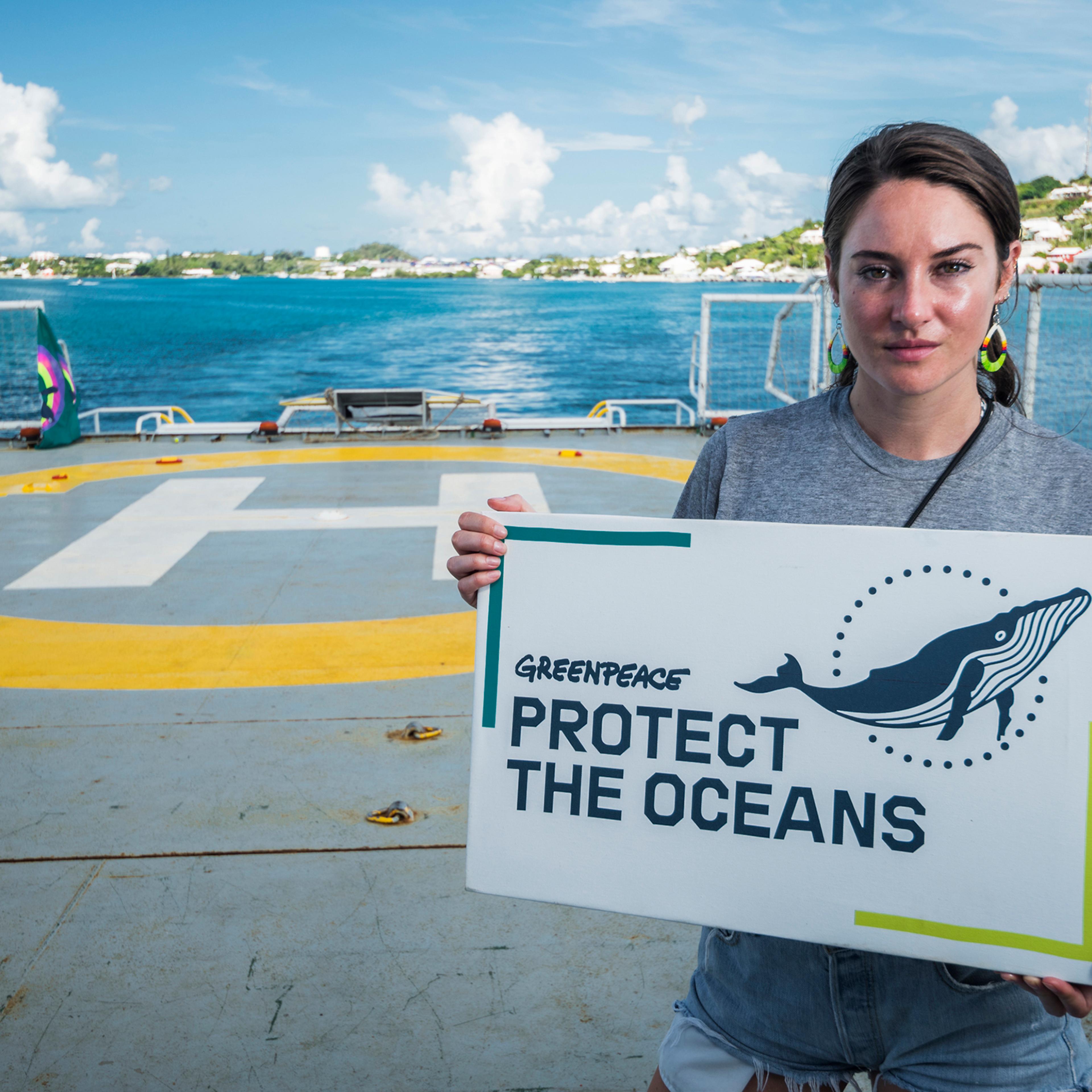 Shailene Woodley on MY Esperanza in Bermuda