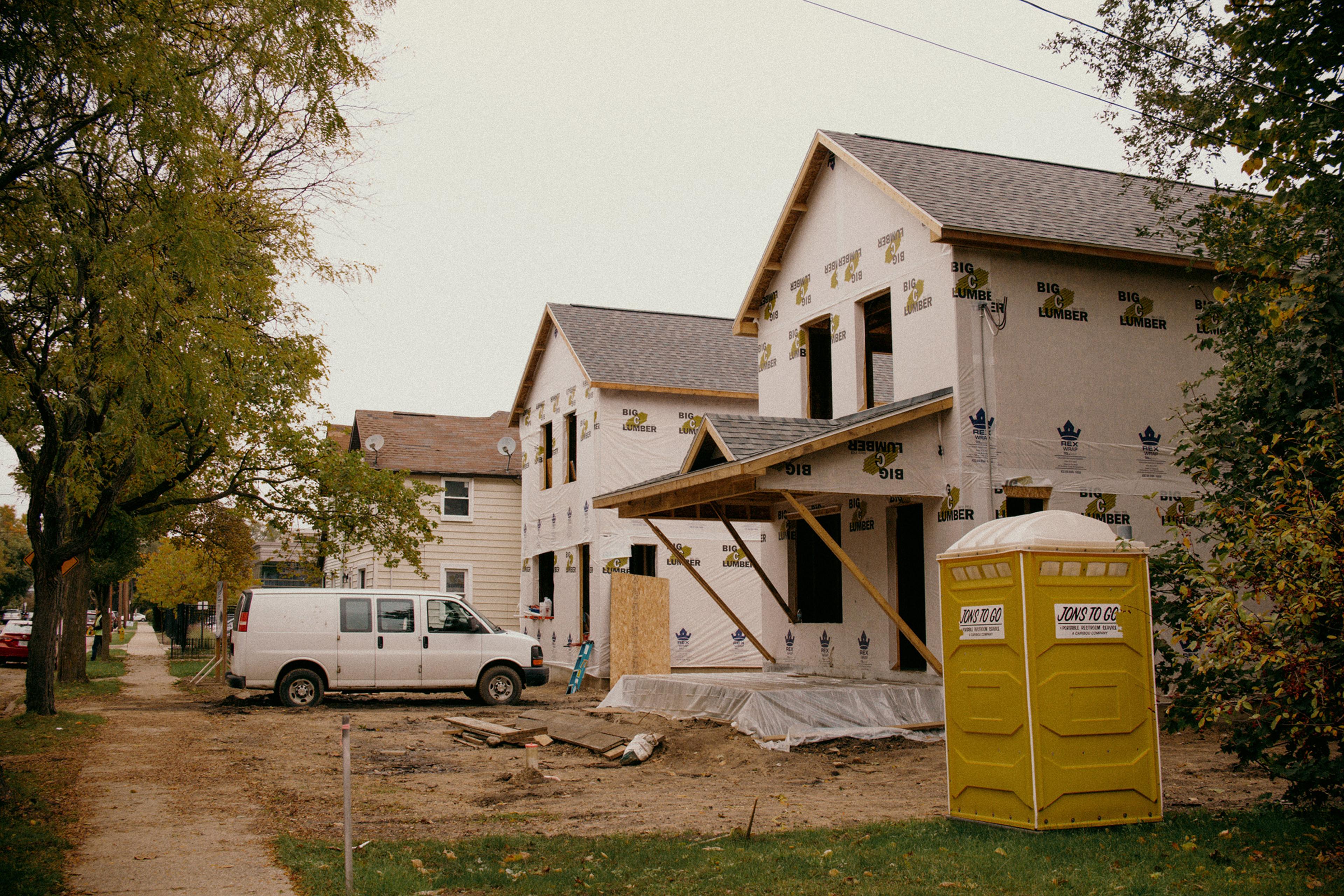 New affordable housing under construction in Northside neighborhood of Kalamazoo, a project being funded by the Foundation for Excellence.