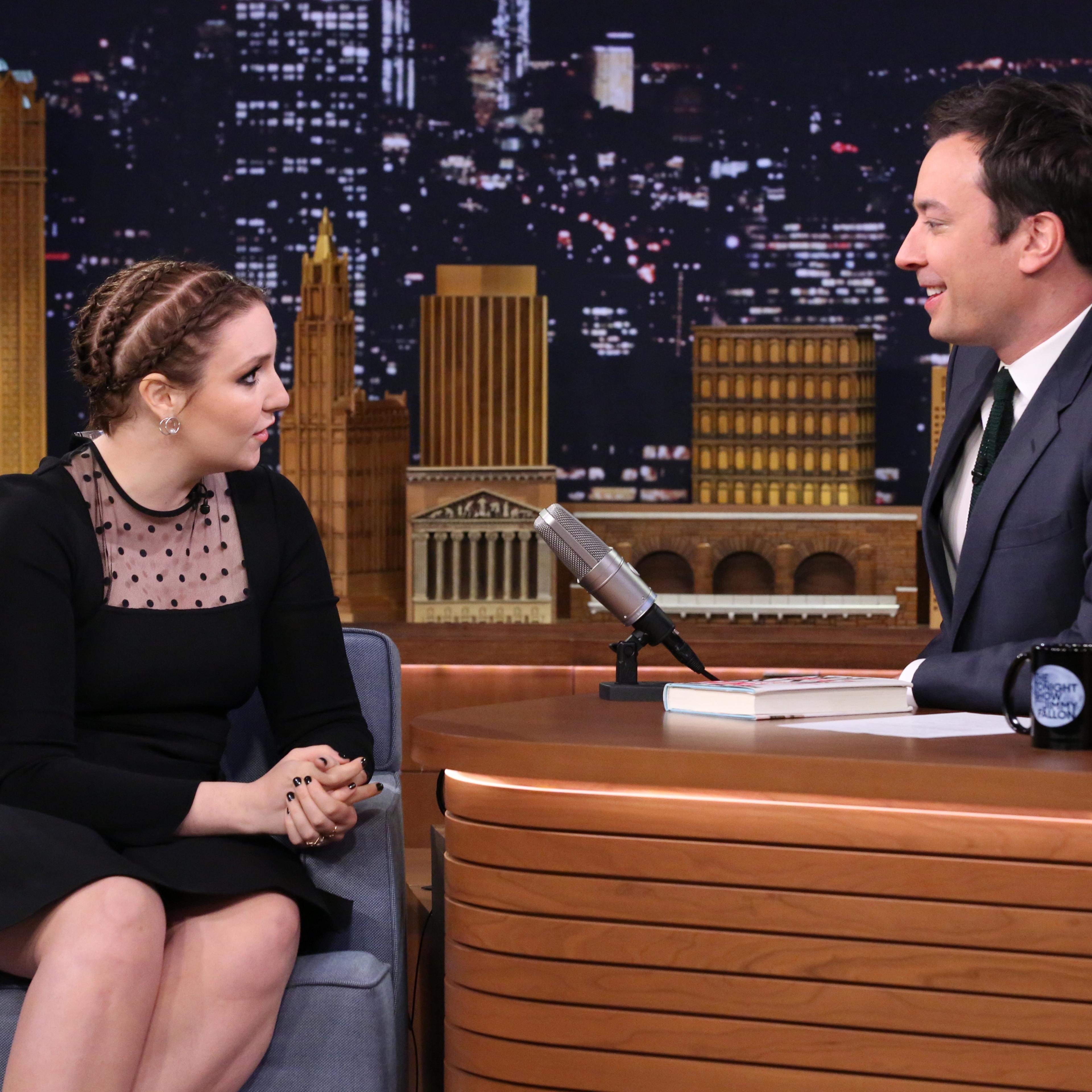 Lena Dunham Visits "The Tonight Show Starring Jimmy Fallon" in New York City on Jan. 8, 2015.