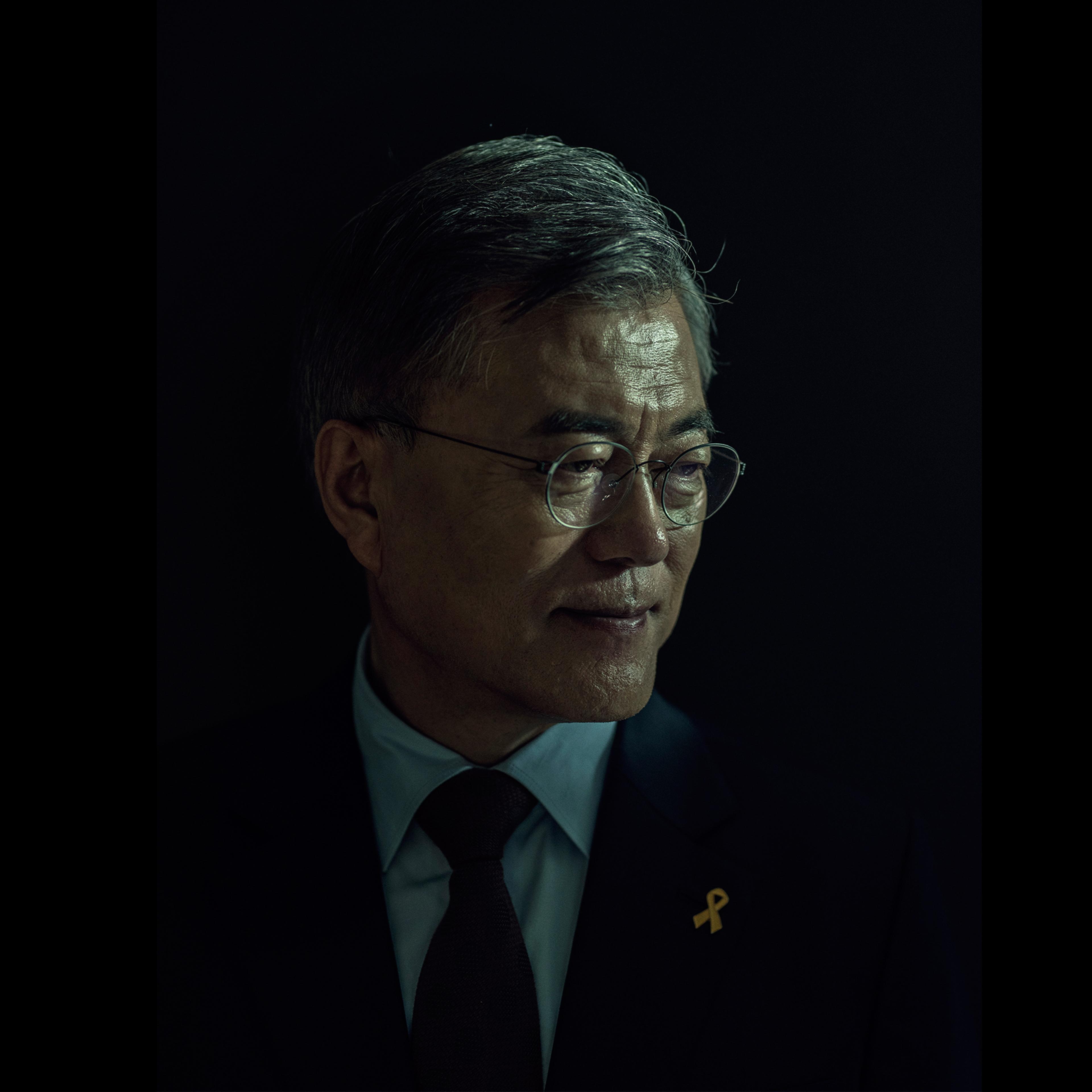 Moon Jae-in stands for a portrait in Seoul, South Korea, on April 15, 2017.
